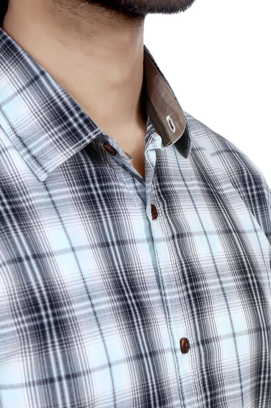 Casual Shirt Full Sleeves Black White Check - Image 3