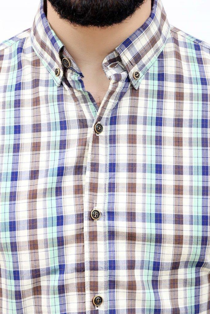 CASUAL SHIRT BROWN BLUE - Image 2