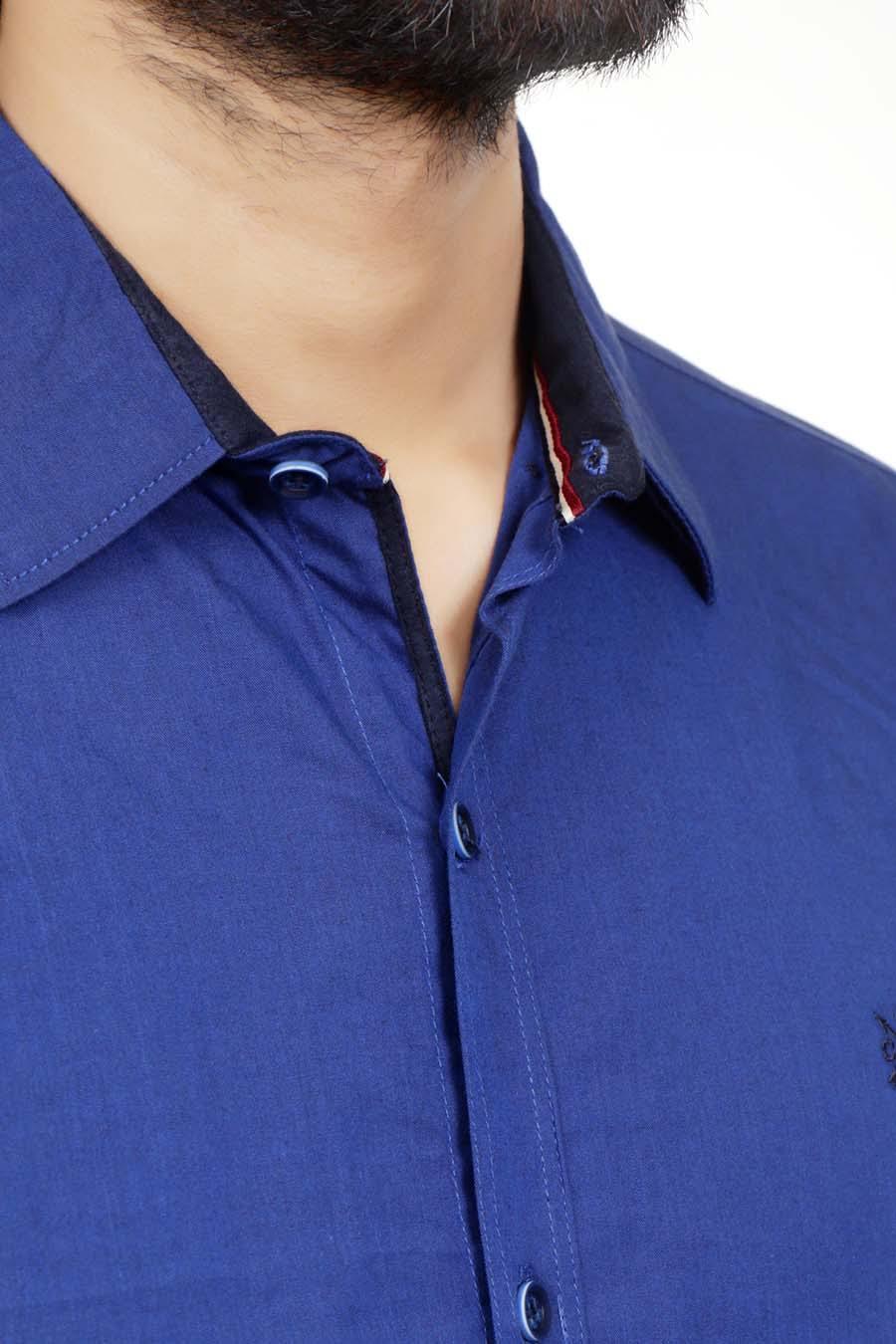Casual Shirt Full Sleeves Royal Blue - Image 3