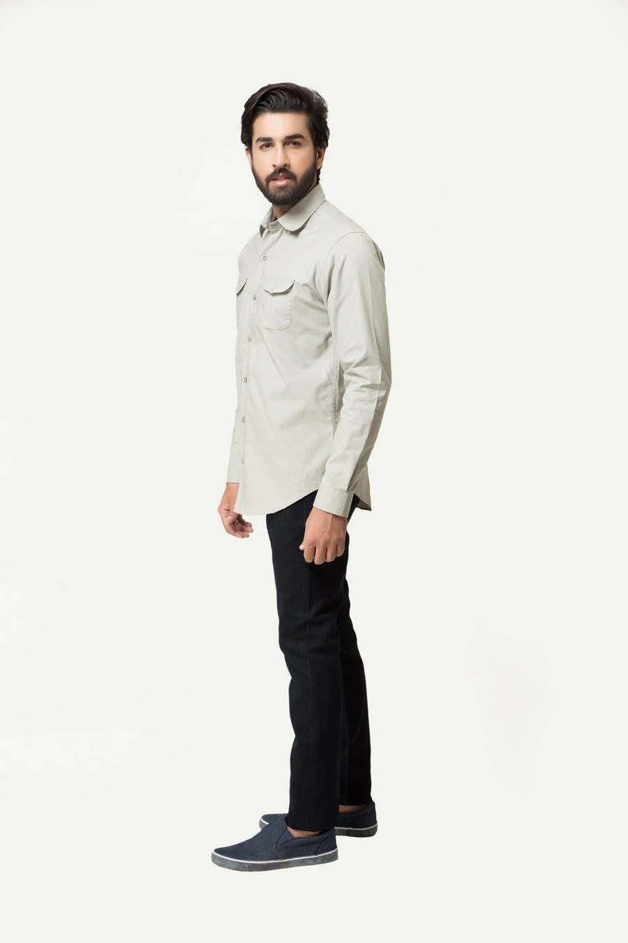 Casual Shirt Full Sleeves Beige - Image 2