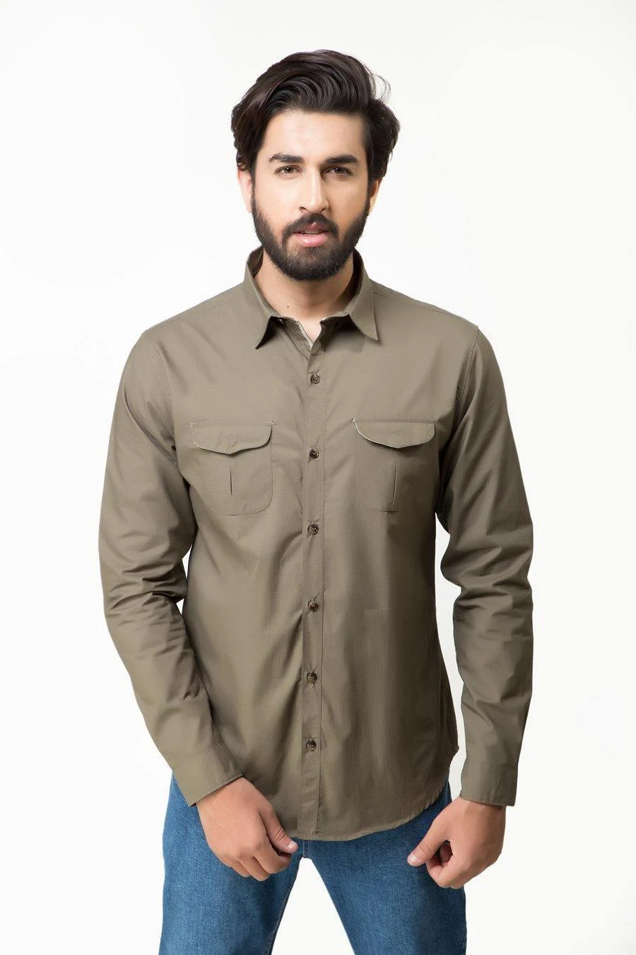 Casual Shirt Full Sleeves Green