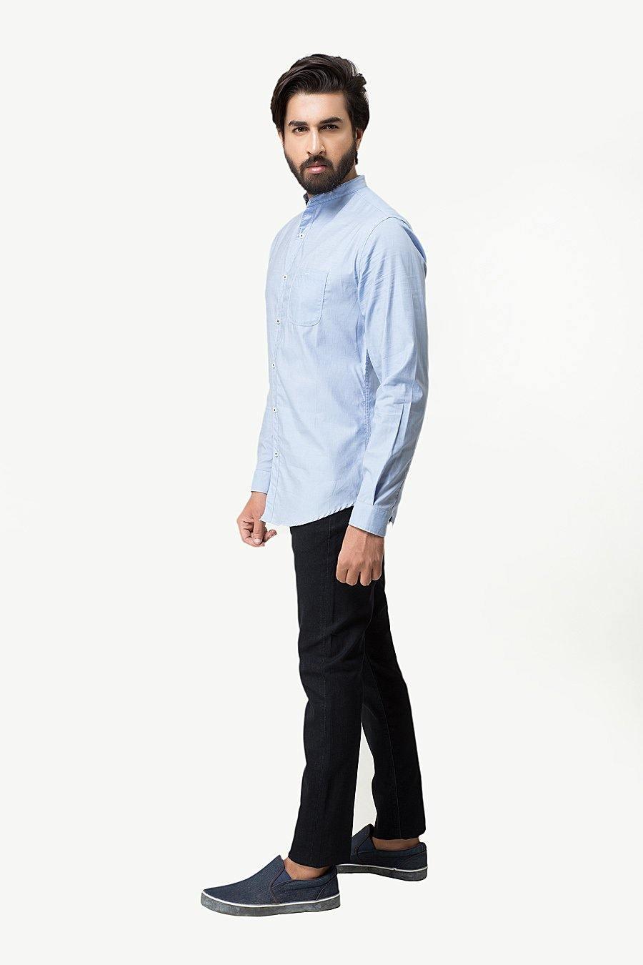 Casual Shirt Full Sleeves Sky Blue - Image 2