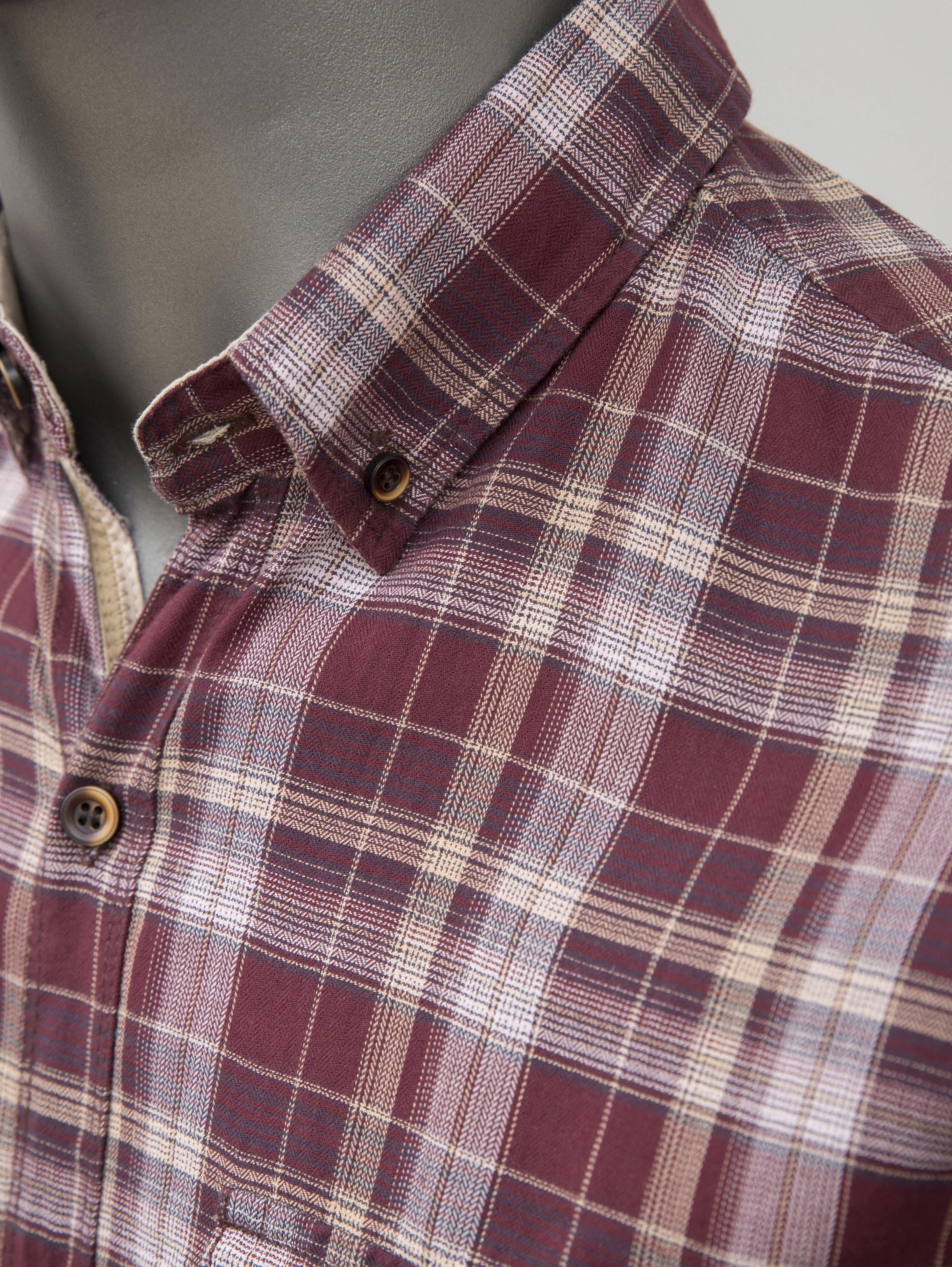 CASUAL SHIRT FULL SLEEVES MAROON CHECK WINTER - Image 3