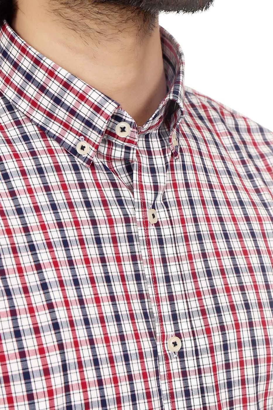 Semi Formal Shirt Half Sleeves Maroon Navy - Image 3