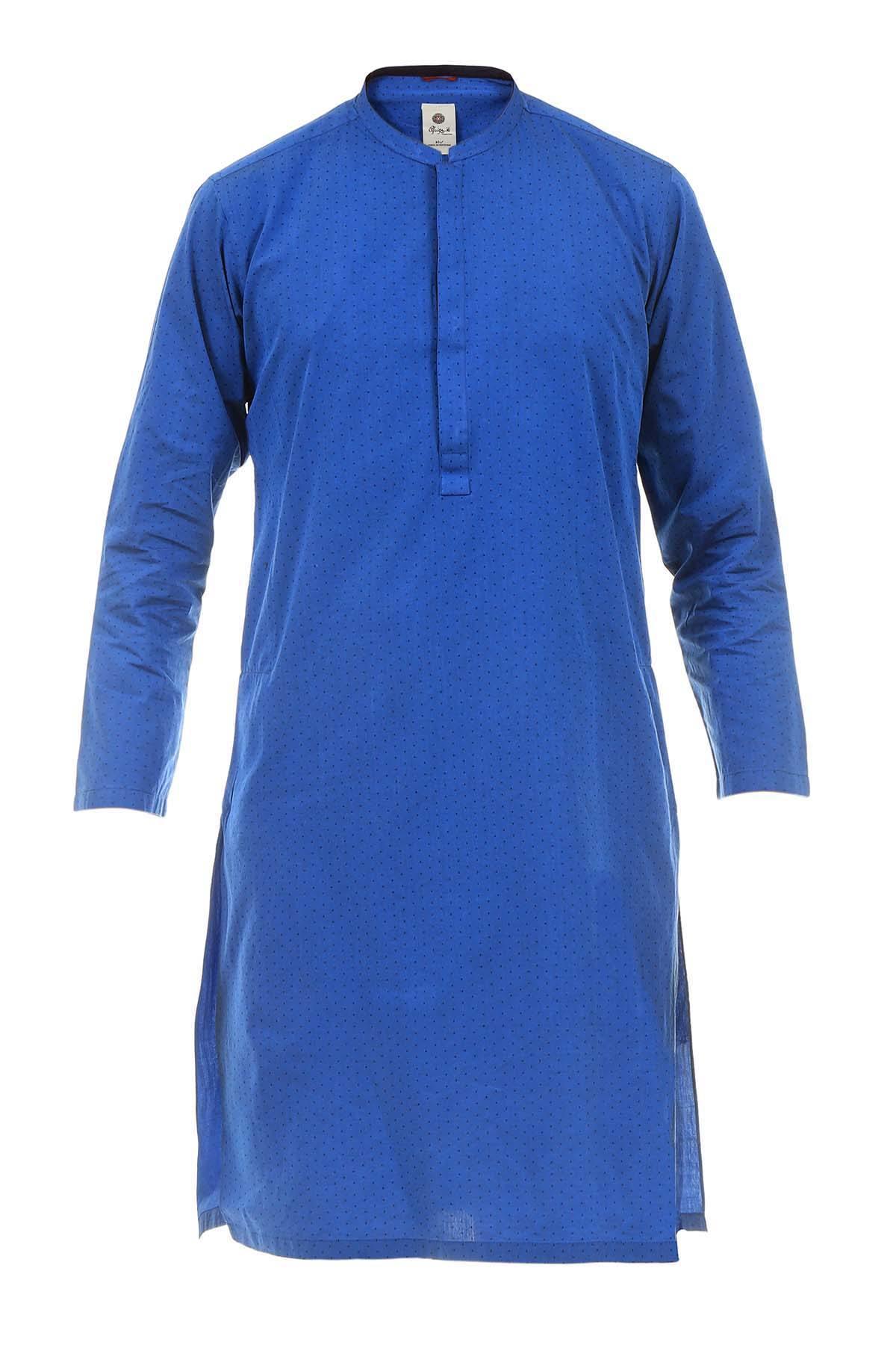 Kurta Ban Collar Blue