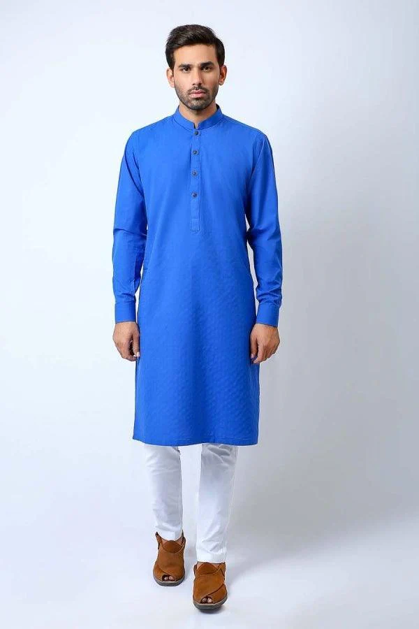 Kurta Ban Collar Royal Blue