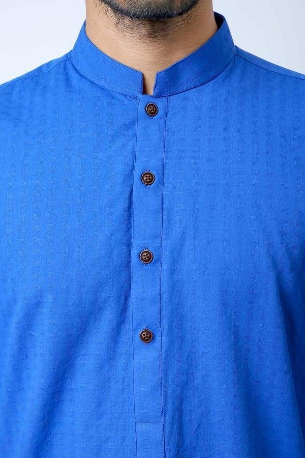 Kurta Ban Collar Royal Blue - Image 2