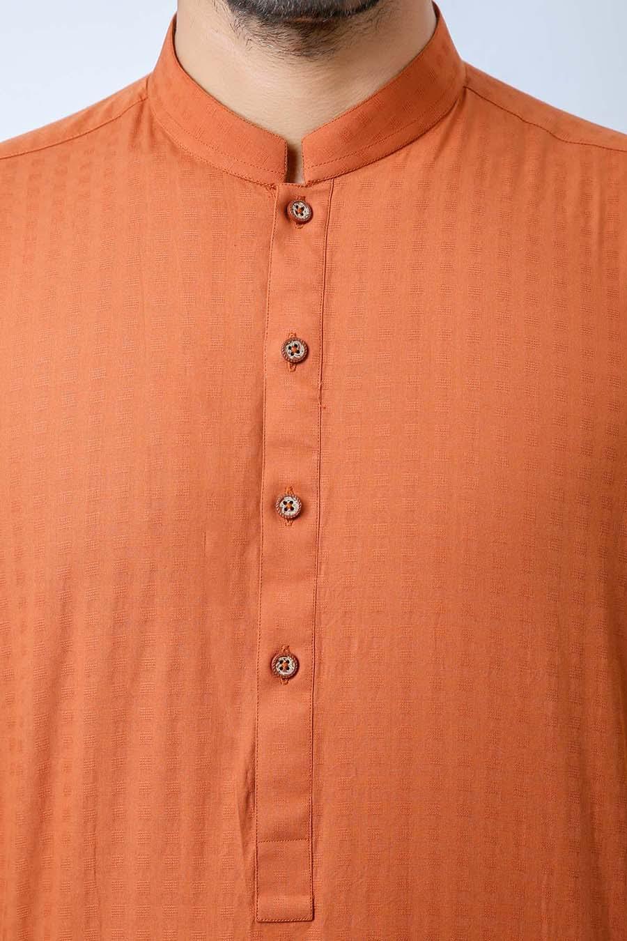 Kurta Ban Collar Rust - Image 3