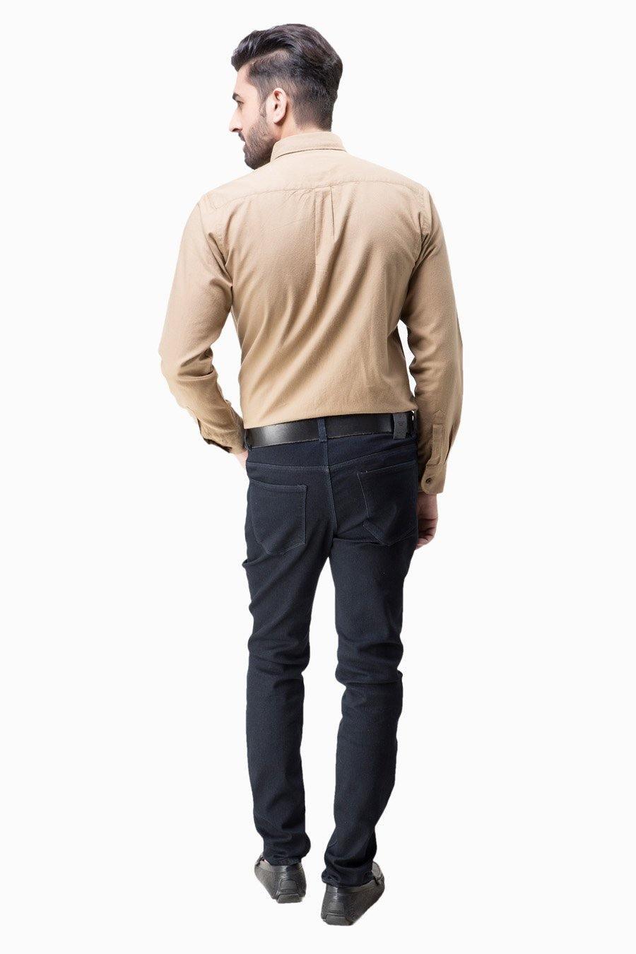Smart shirt Button Down  FUll sleeve Khaki - Image 3