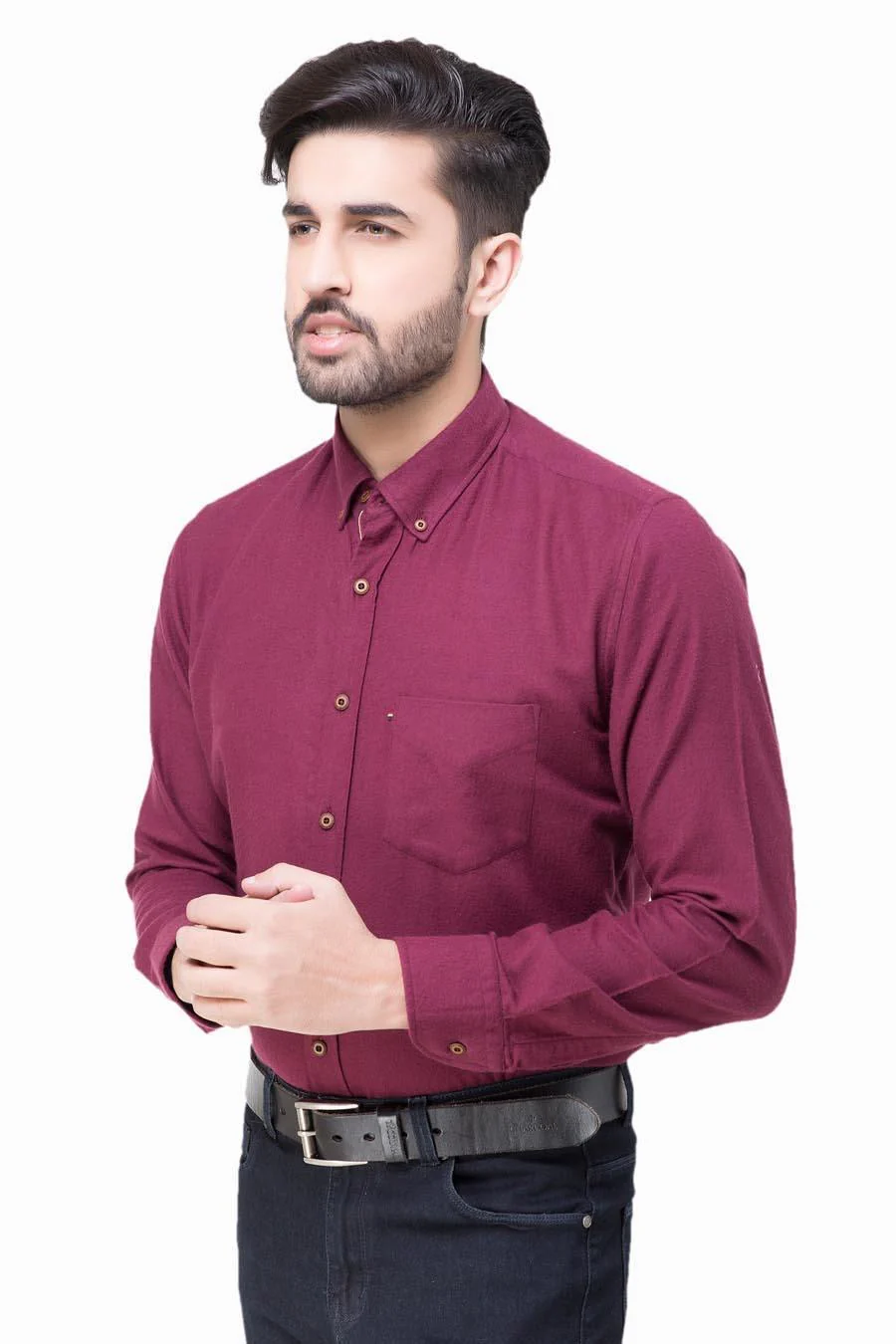 Smart shirt Button Down FUll sleeve Mahroon - Image 3