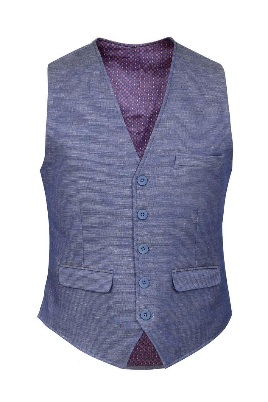 Waistcoat V Neck Blue