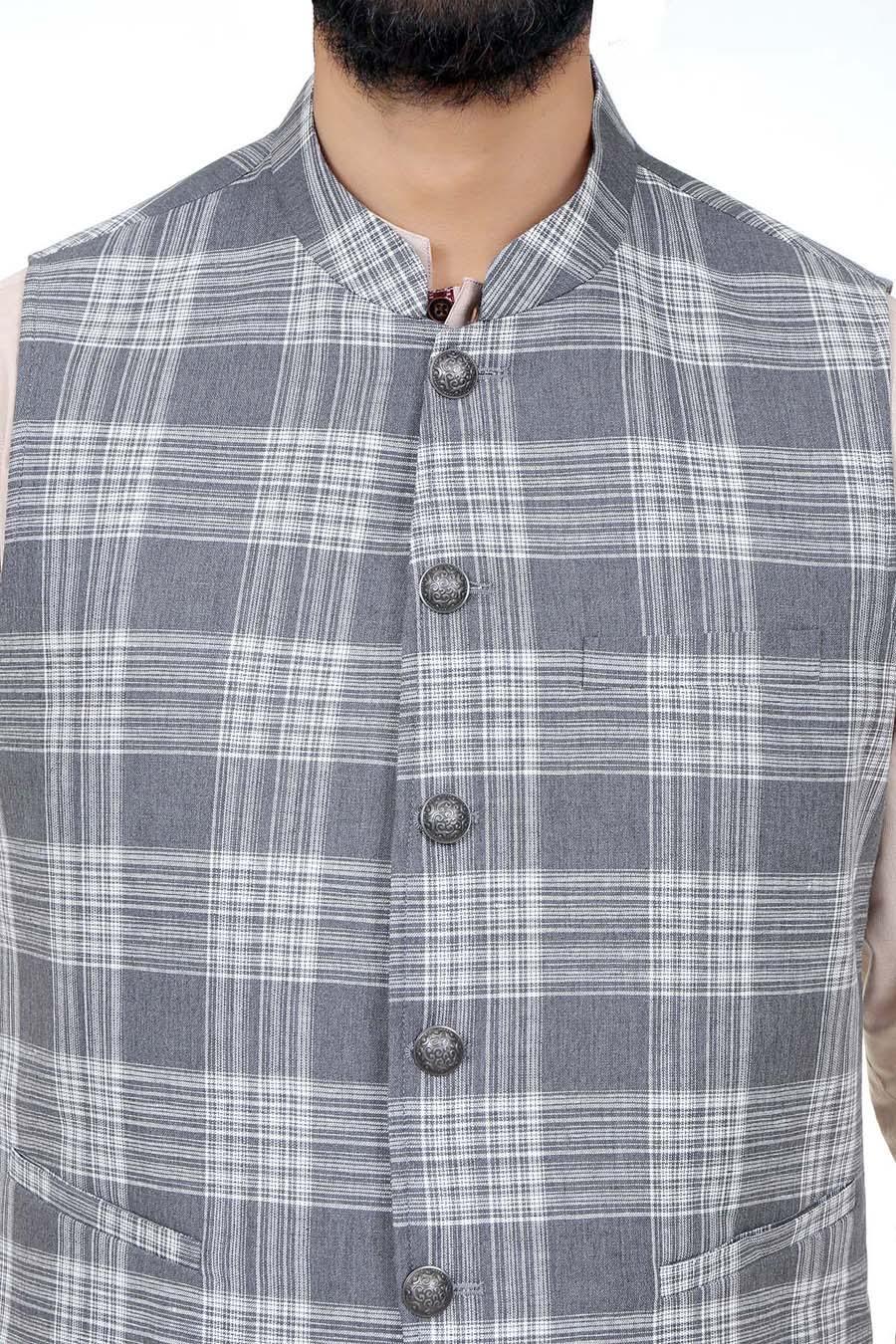 Waistcoat Grey Check - Image 2
