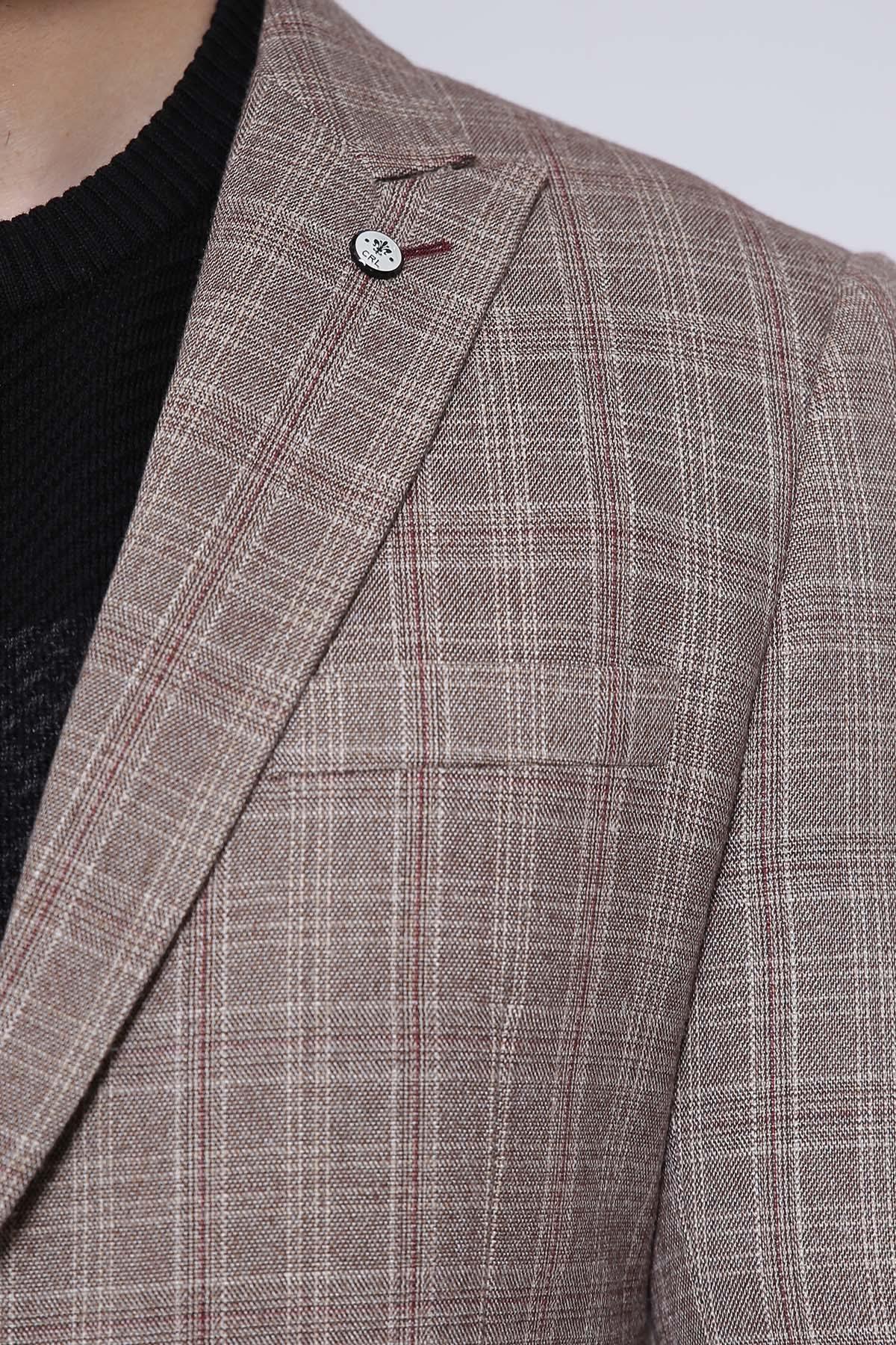 CASUAL COAT 2 BUTTON SMART FIT LIGHT BROWN - Image 3
