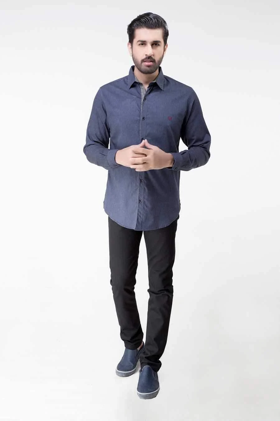 CASUAL SHIRT FULL SLEEVE NAVY GREY WINTER