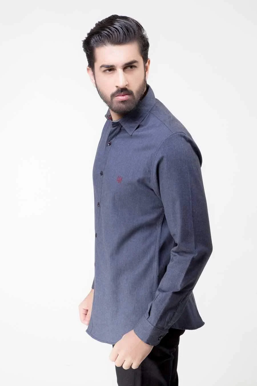 CASUAL SHIRT FULL SLEEVE NAVY GREY WINTER - Image 2