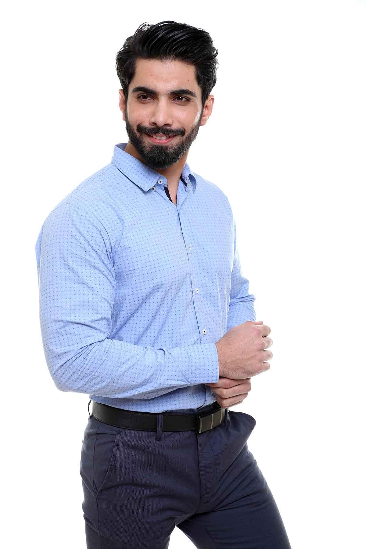 CASUAL SHIRT FULL SLEEVE SKY BLUE SLIM FIT - Image 2