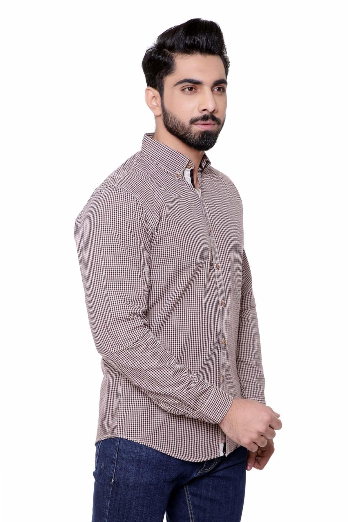 CASUAL SHIRT FULL SLEEVE BROWN KHAKI