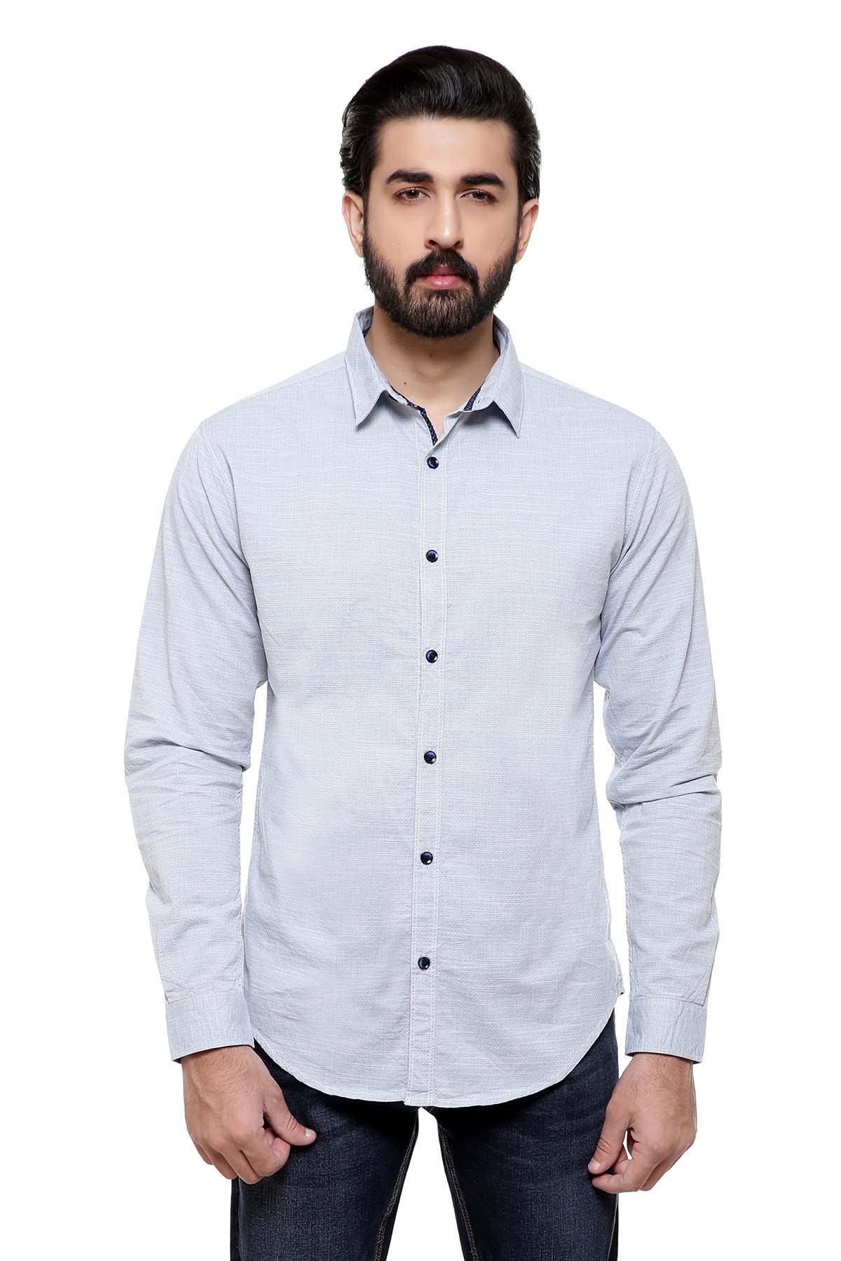 CASUAL SHIRT FULL SLEEVE SKY WHITE