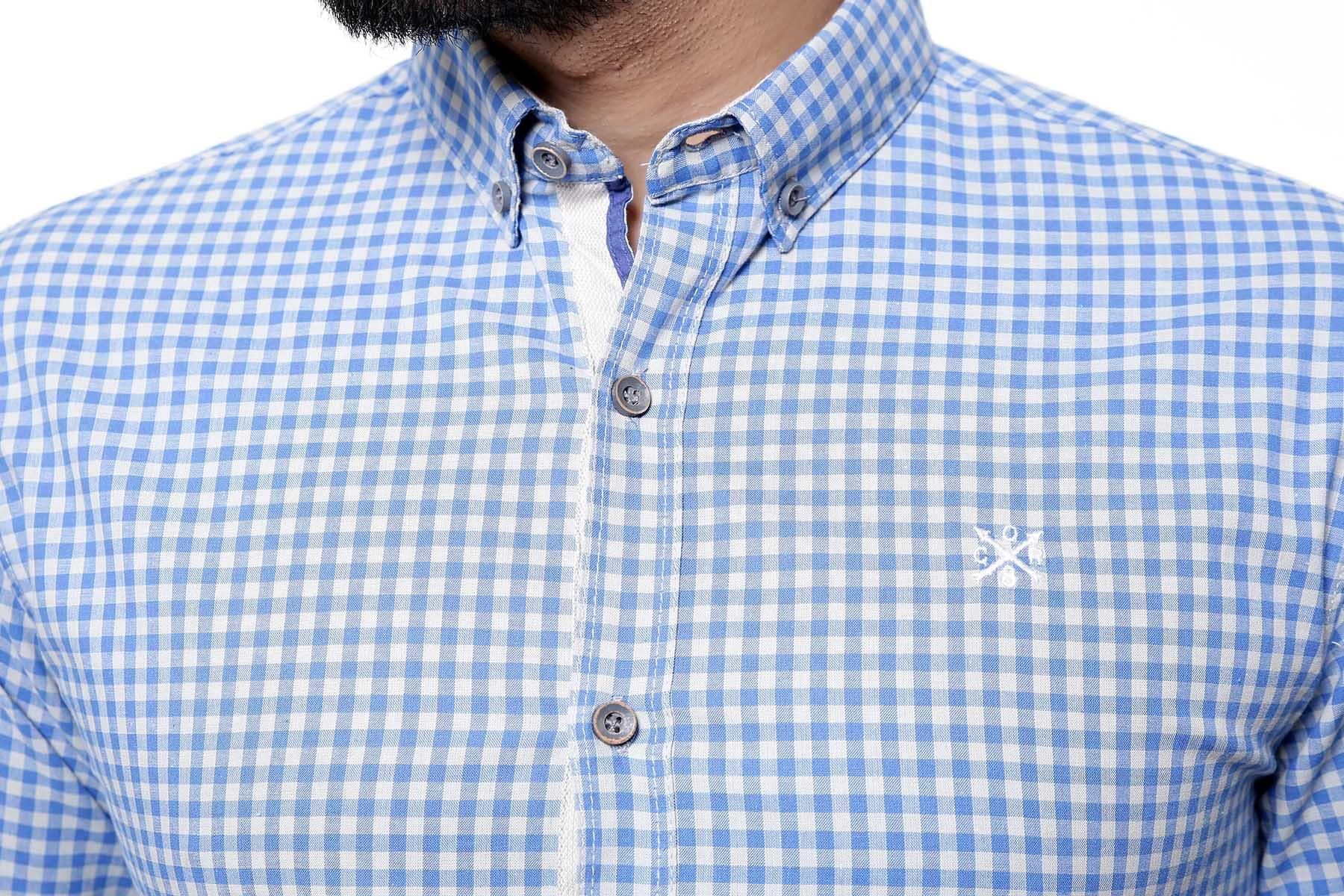 CASUAL SHIRT FULL SLEEVE BLUE GREY - Image 3