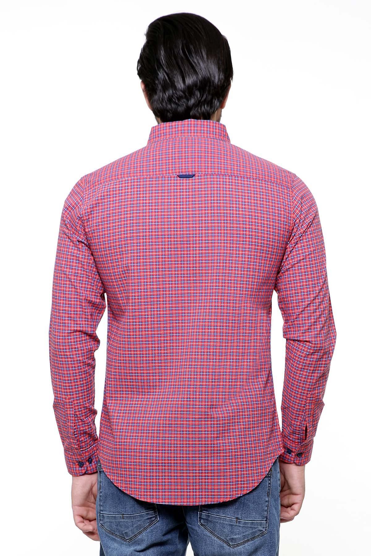 Casual Shirt Full Sleeve RED BLUE CHECK SLIM FIT - Image 2