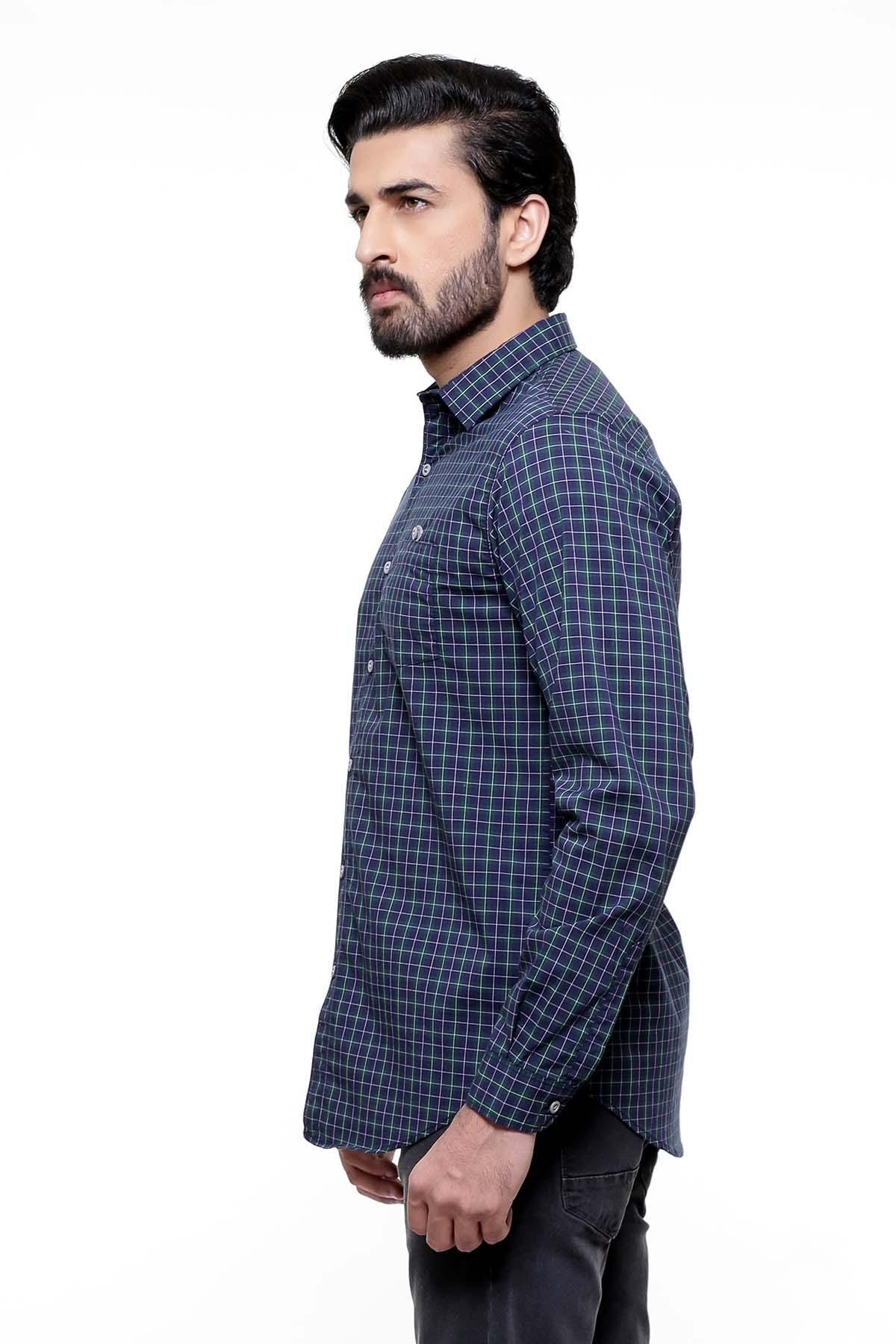 CASUAL SHIRT FULL SLEEVE GREEN NAVY - Image 2