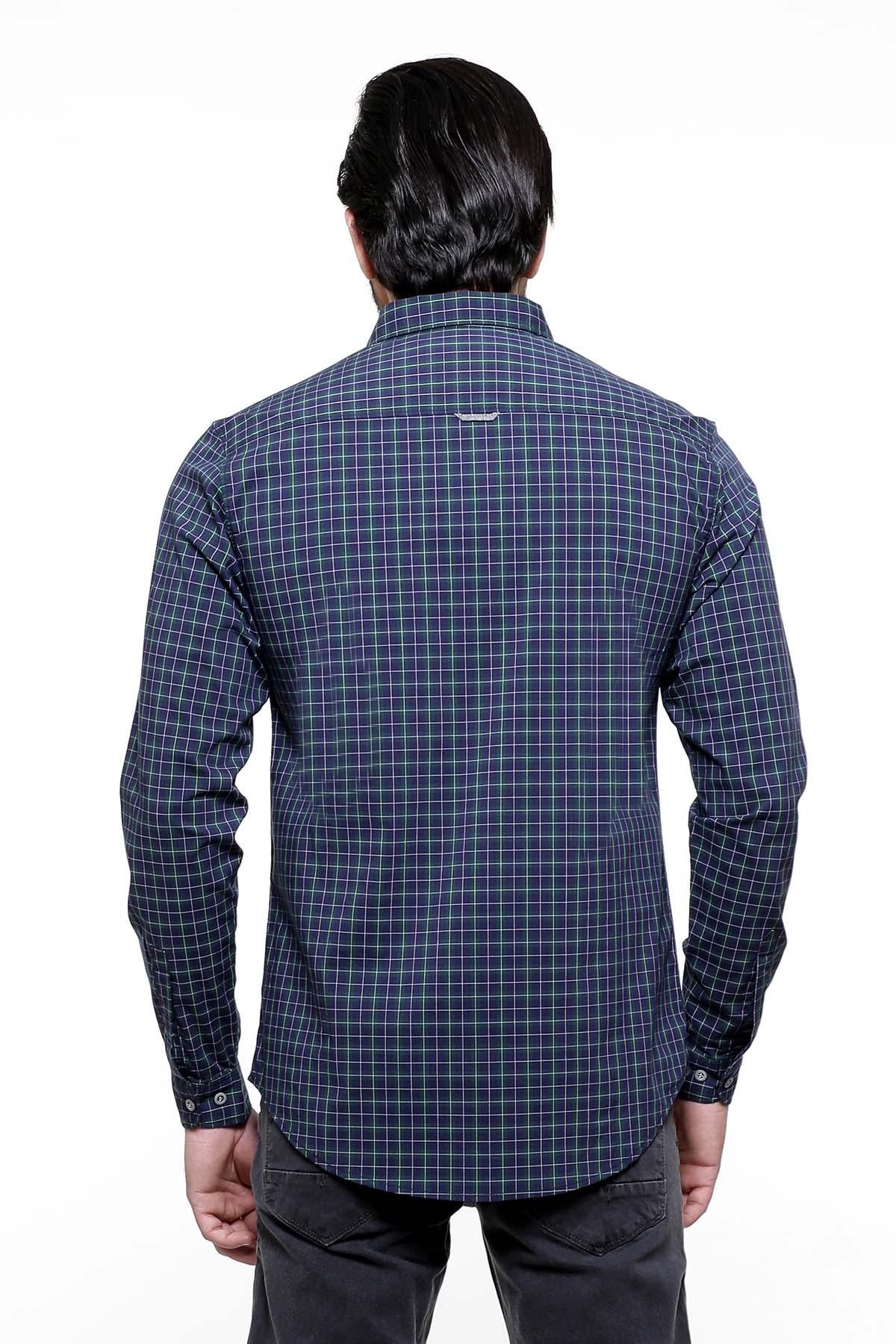 CASUAL SHIRT FULL SLEEVE GREEN NAVY - Image 3
