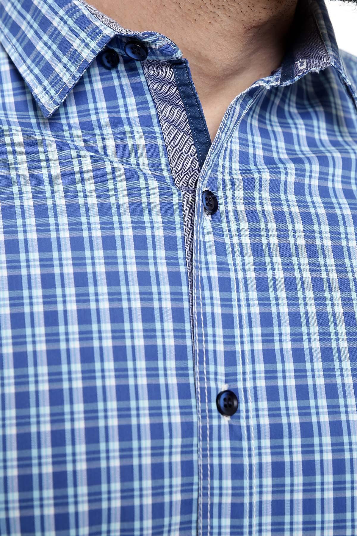 CASUAL SHIRT FULL SLEEVE BLUE WHITE LINE - Image 3