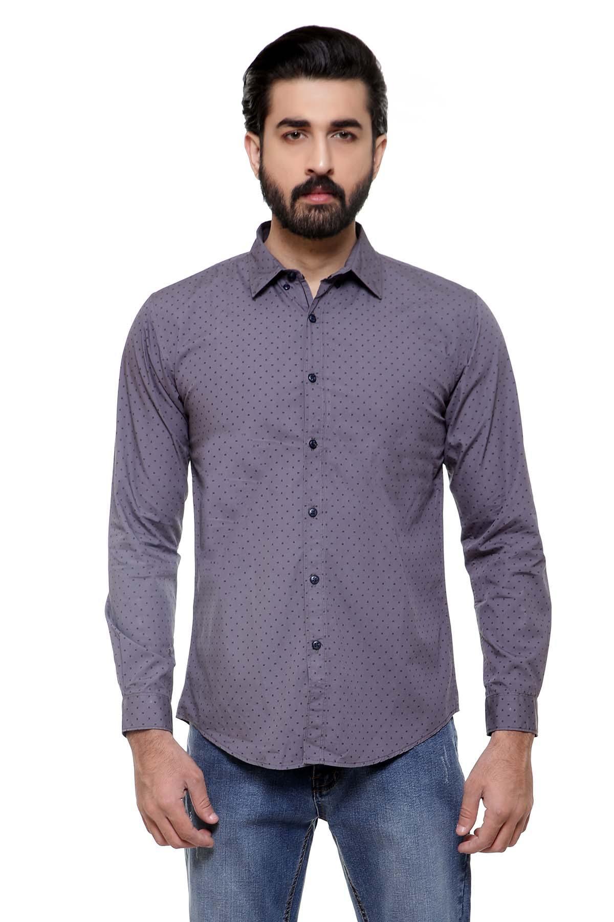 CASUAL SHIRT FULL SLEEVE GREY