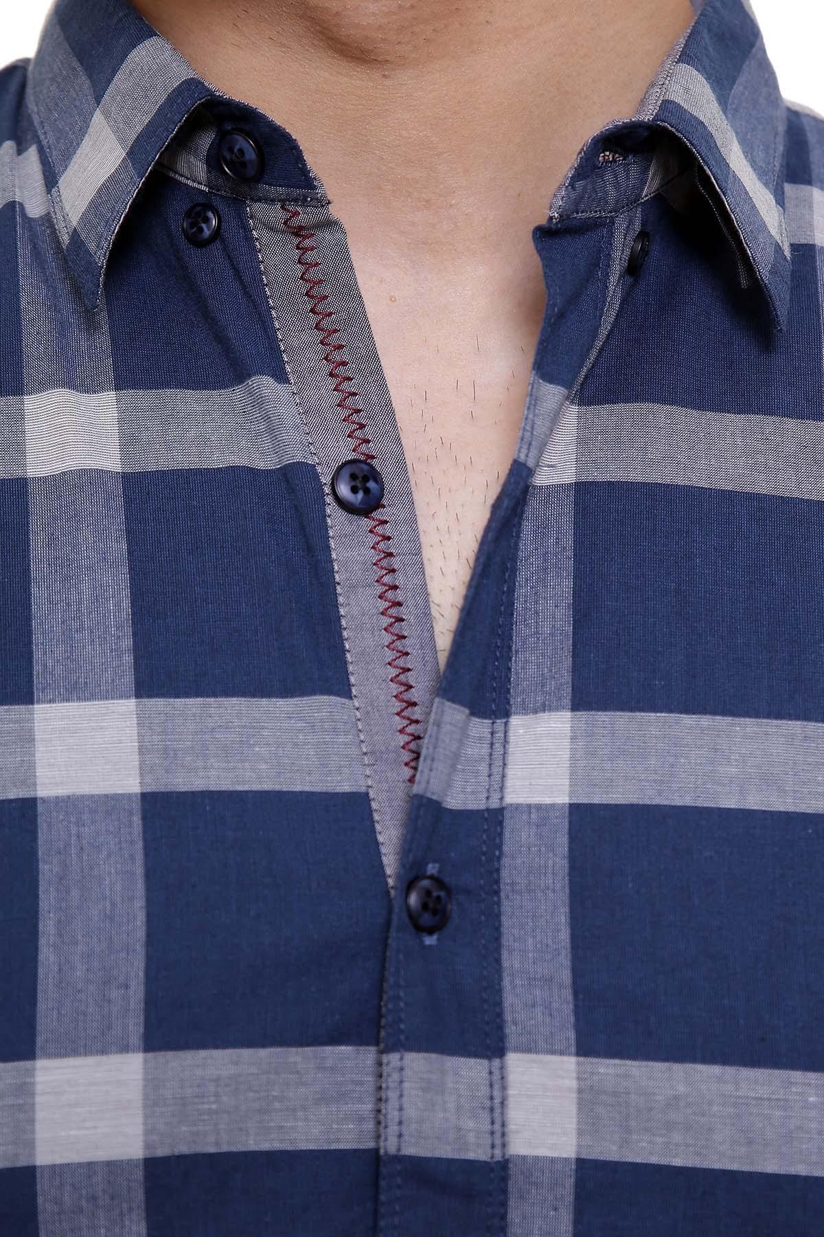 CASUAL SHIRT FULL SLEEVE NAVY SLIM FIT - Image 3