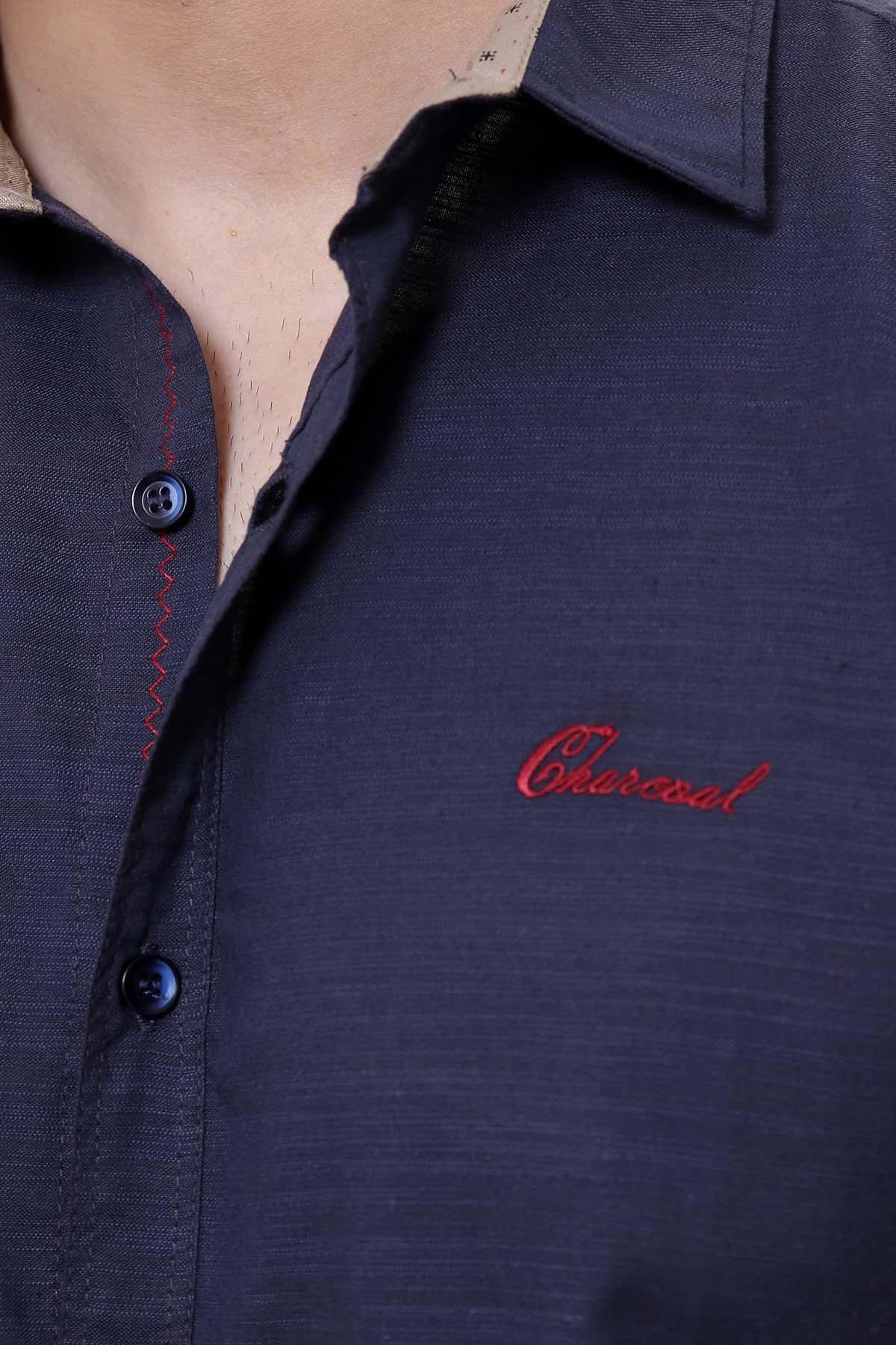 CASUAL SHIRT FULL SLEEVE NAVY SLIM FIT - Image 3