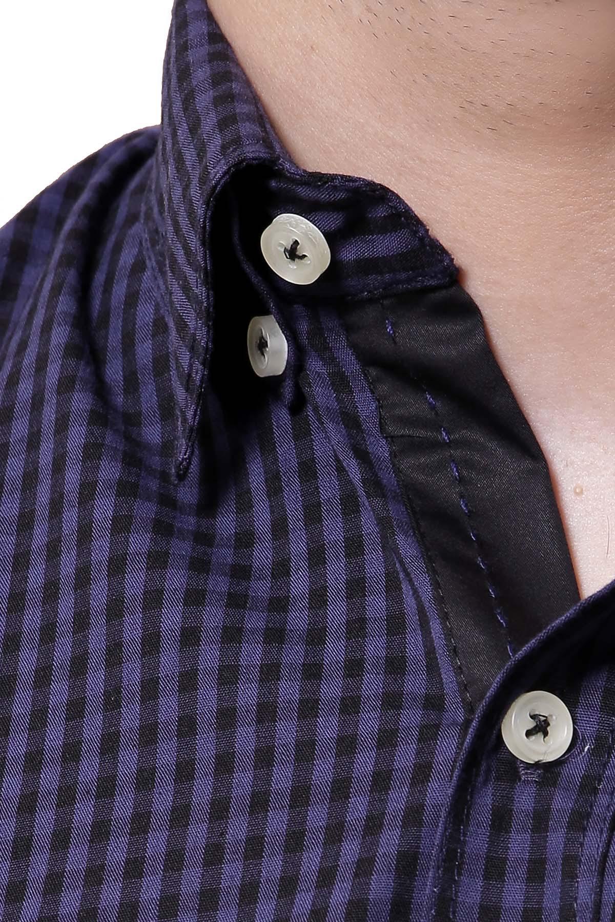 CASUAL SHIRT FULL SLEEVE BLUE BLACK CHECK SLIM FIT - Image 3