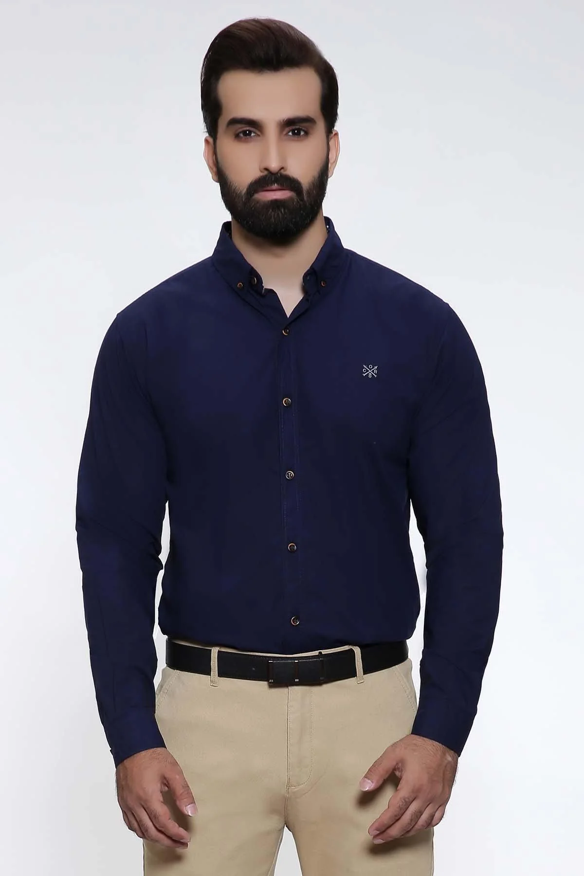 CASUAL SHIRT FULL SLEEVE NAVY SLIM FIT PRE FALL