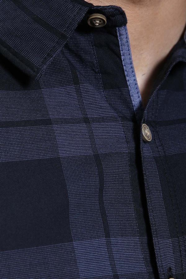 CASUAL SHIRT FULL SLEEVE NAVY SLIM FIT PRE FALL - Image 3