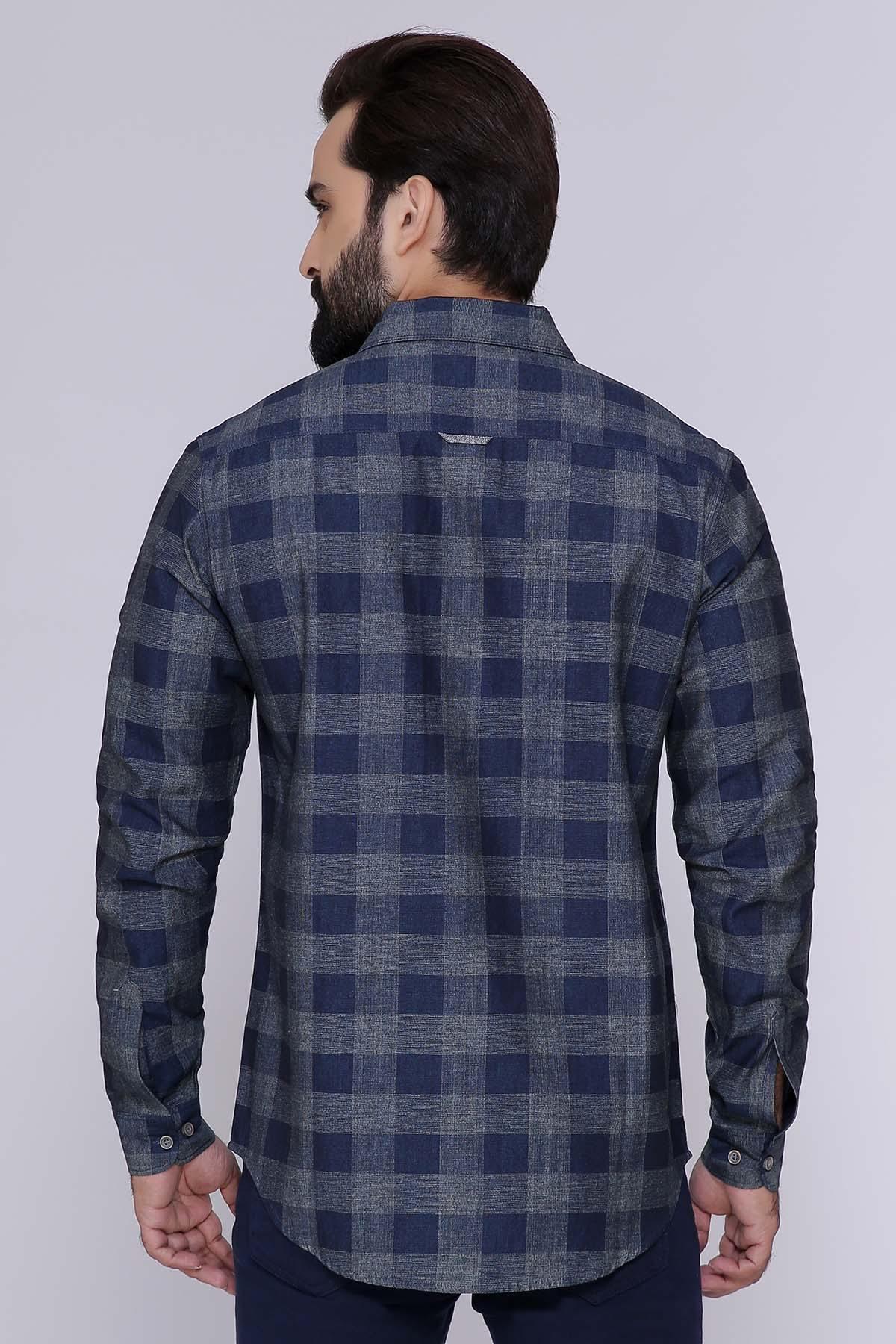 CASUAL SHIRT FULL SLEEVE SLIM FIT BLUE GREY - Image 2