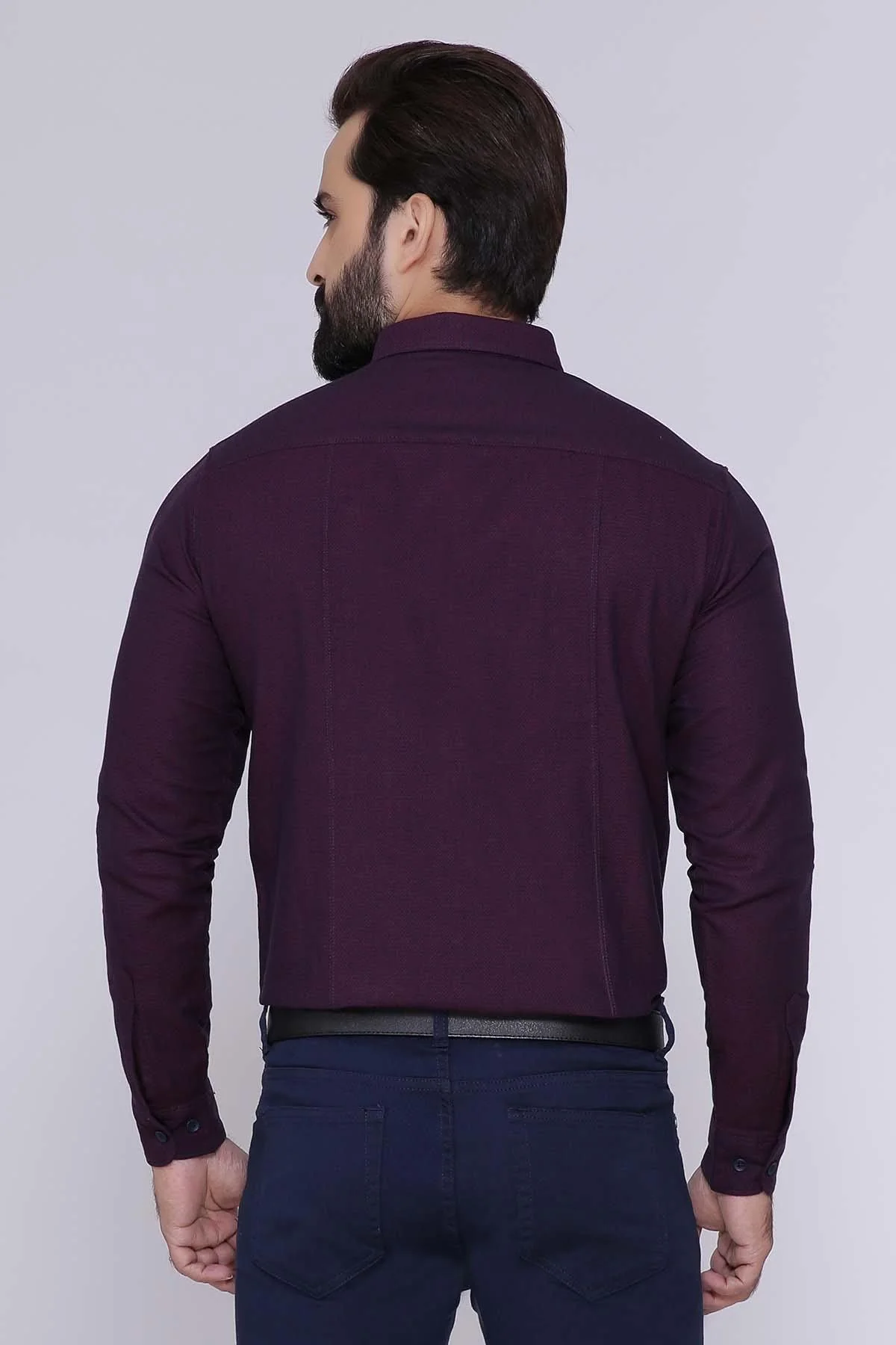 CASUAL SHIRTS FULL SLEEVE PURPLE - Image 2