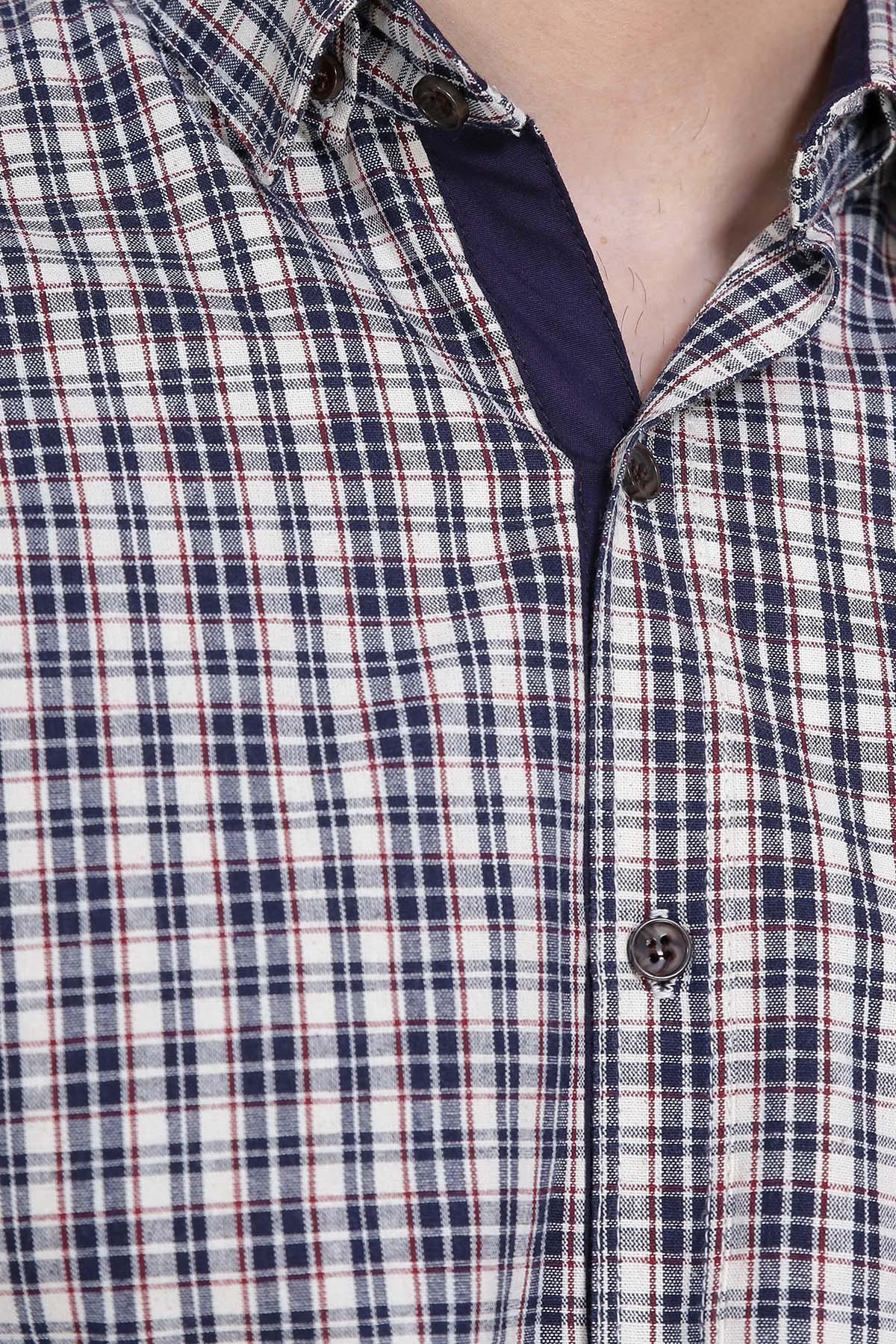 CASUAL SHIRTS FULL SLEEVE NAVY WHITE - Image 3