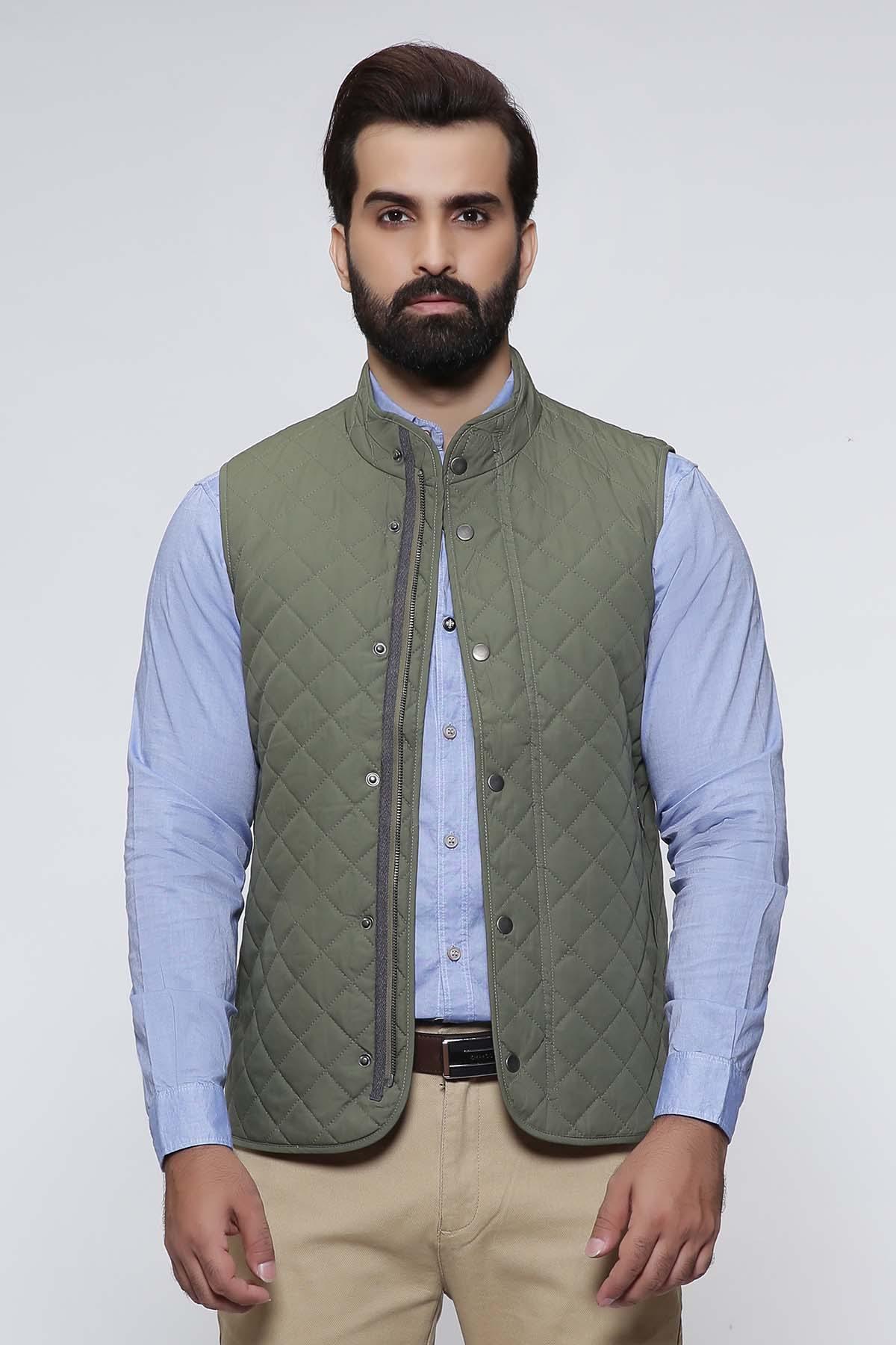 JACKET SLEEVE LESS OLIVE