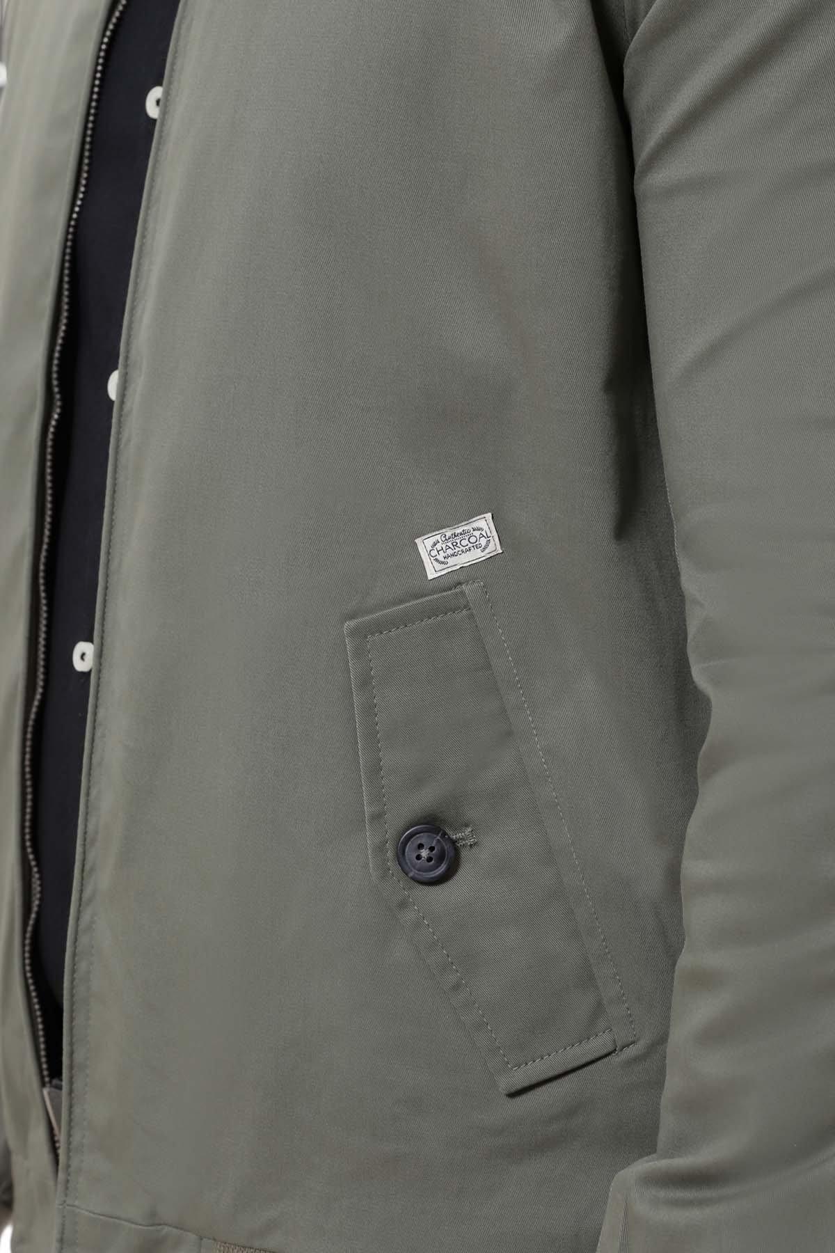 JACKET BAN COLLAR FULL SLEEVE GREEN - Image 3