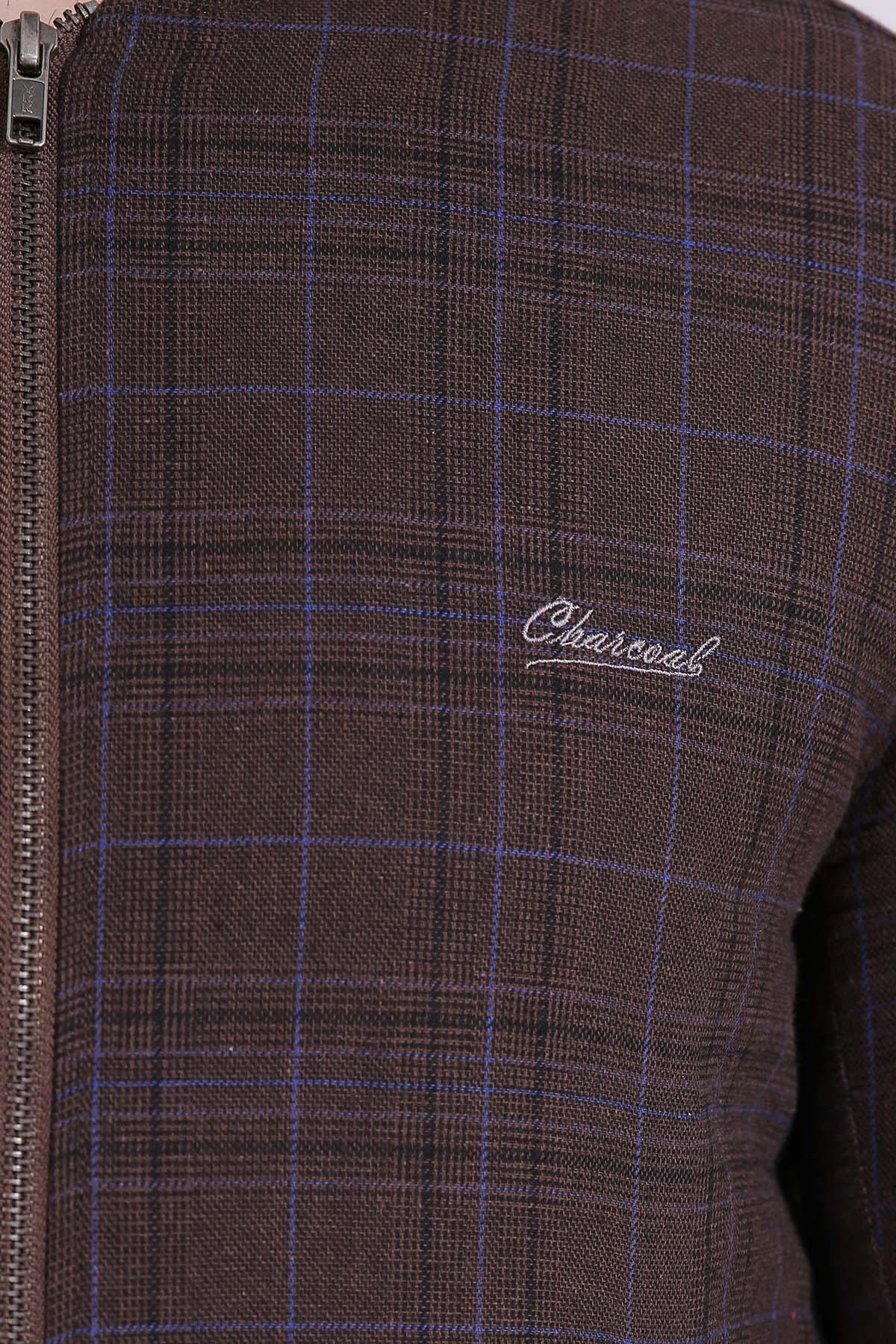 JACKET CHECK FULL SLEEVE BROWN - Image 3