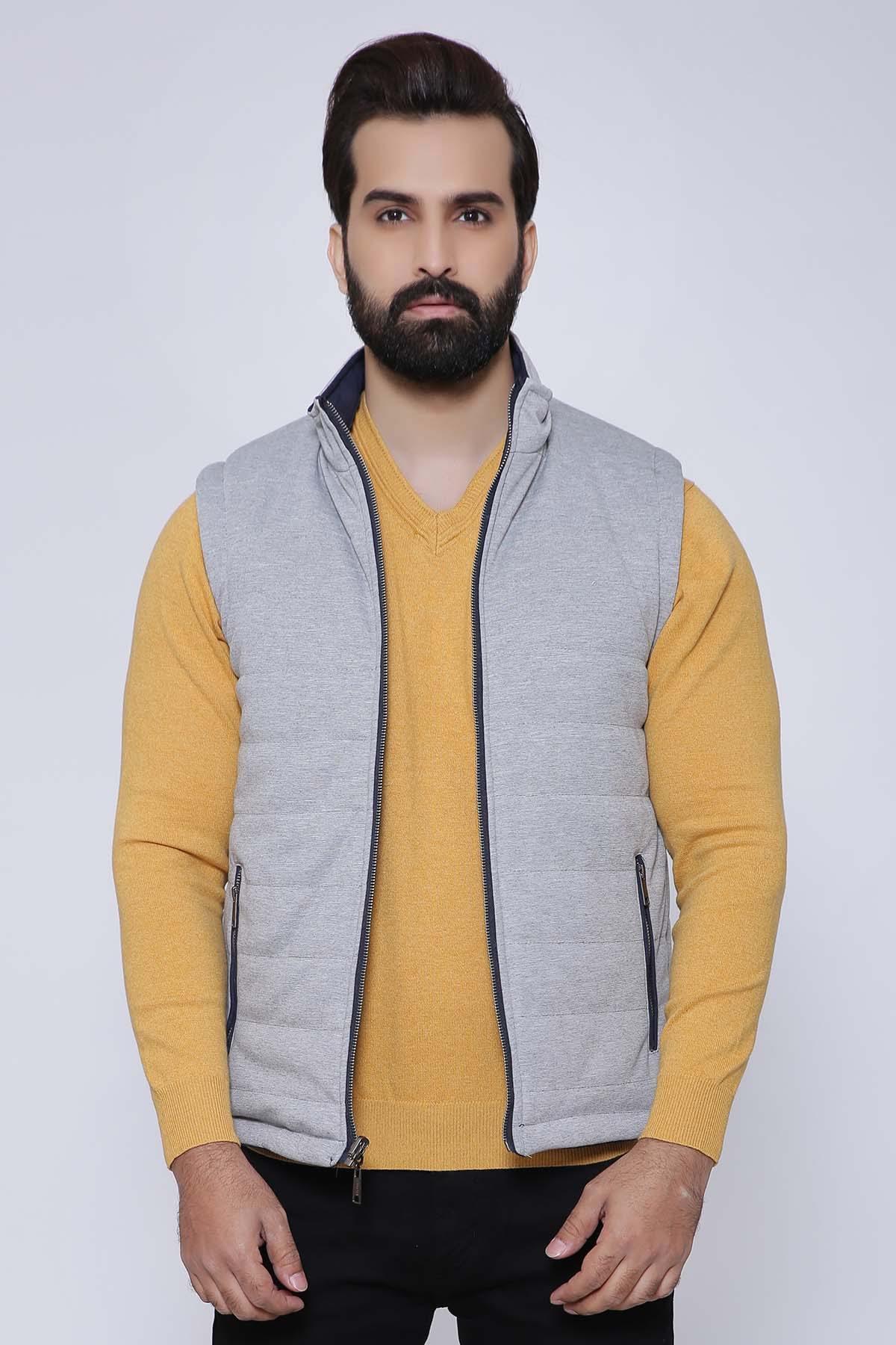 REVERSIBLE  JACKET SLEEVE LESS NAVY GREY - Image 4