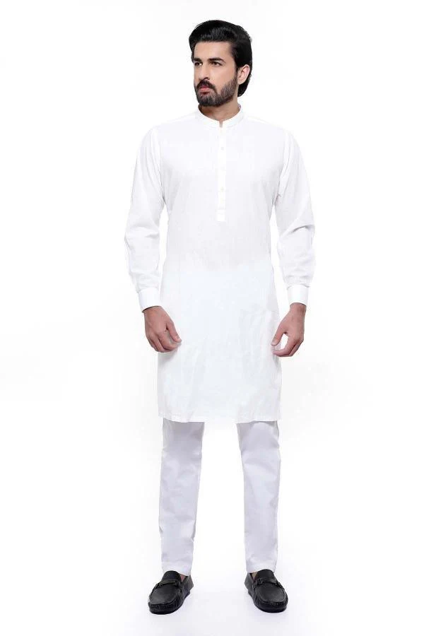 KURTA BAN COLLAR WHITE