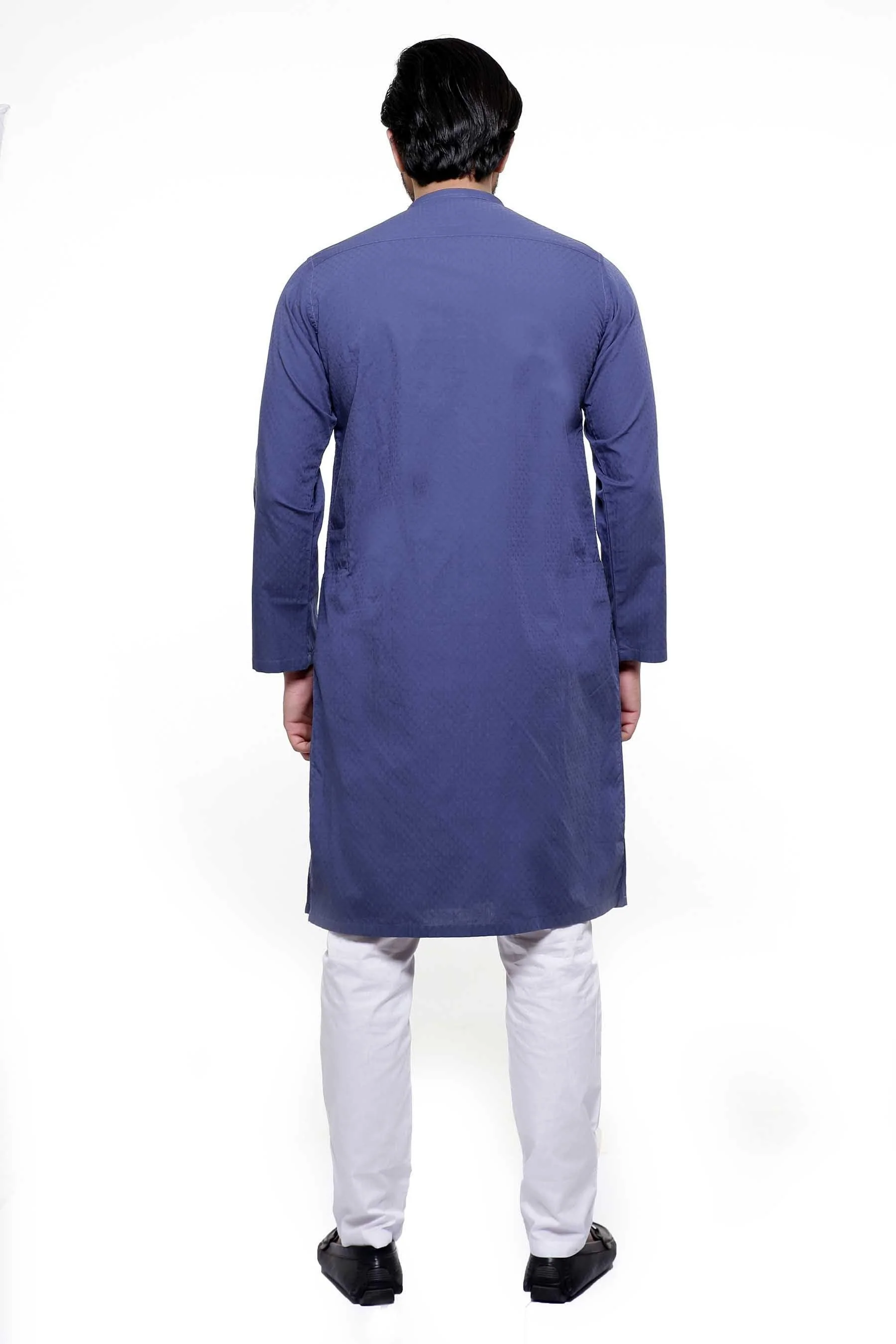 KURTA SMALL BAN COLLAR NAVY - Image 4