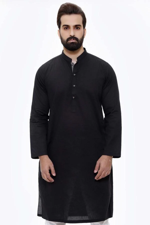 KURTA BAN COLLAR BLACK