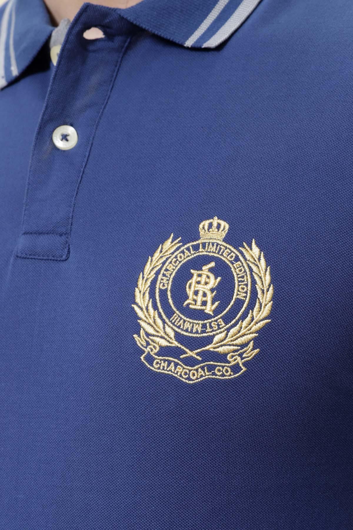 T SHIRT TIPPING COLLAR  FULL SLEEVE ROYAL BLUE - Image 3