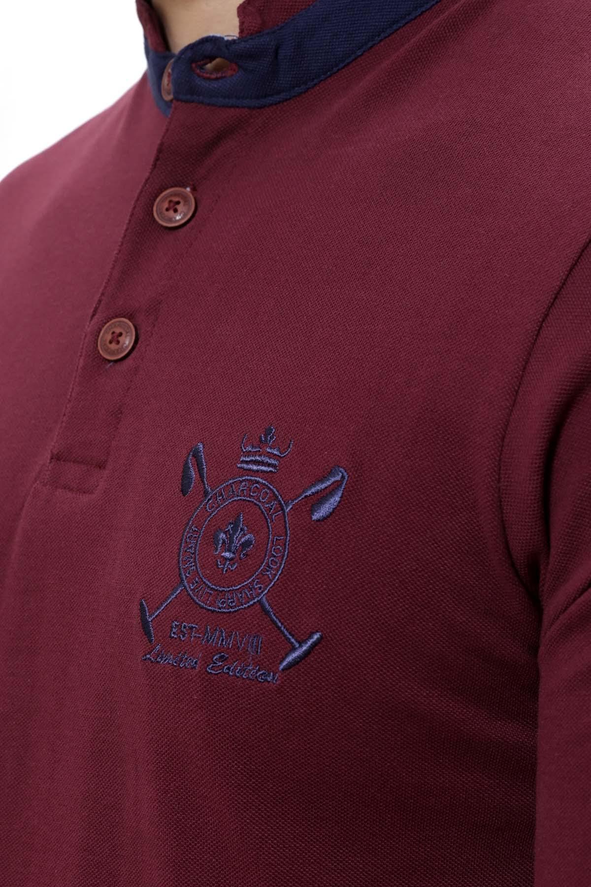 T SHIRT DOUBLE BAN FULL SLEEVE MAROON - Image 3