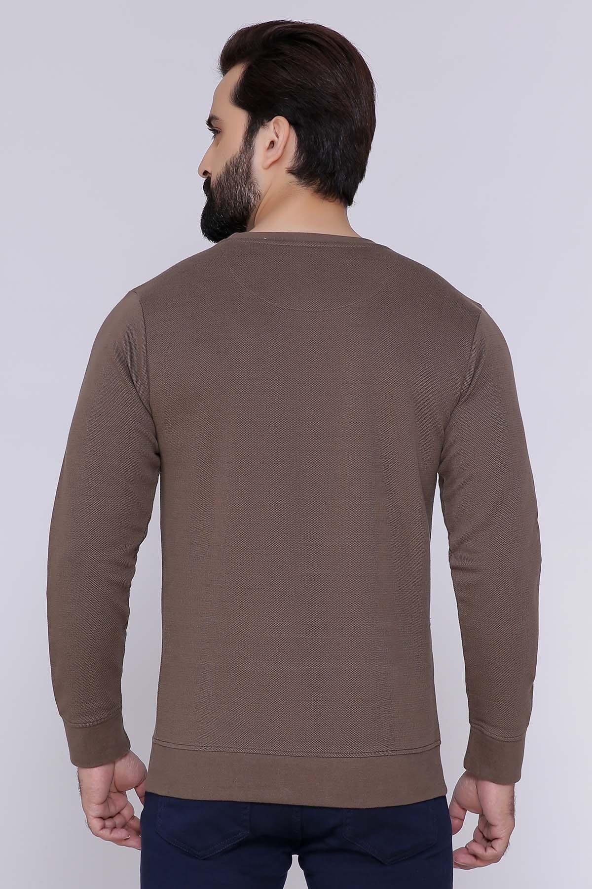 PIQUE TERRY SWEAT SHIRT DARK KHAKI - Image 2