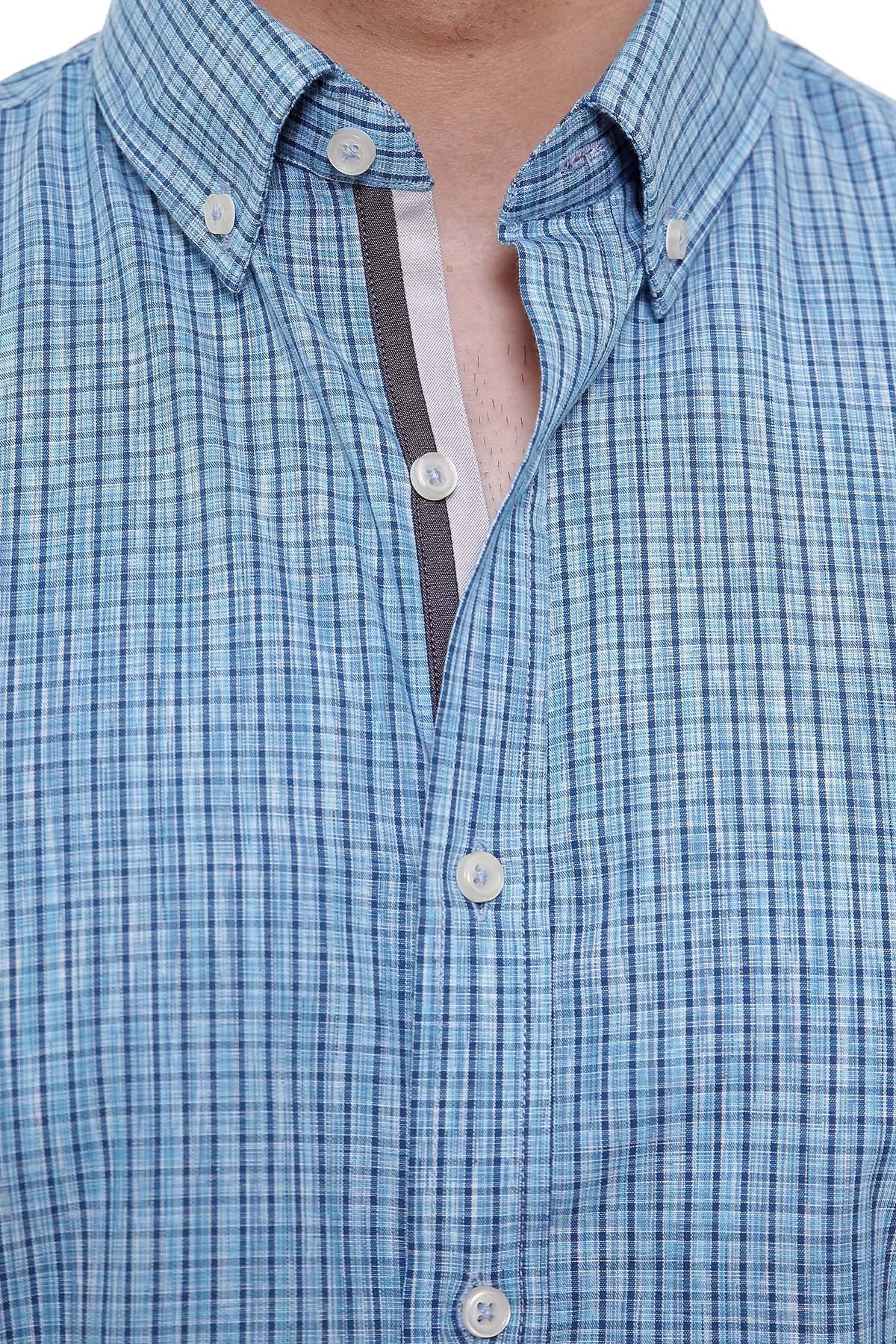 SEMI FORMAL SHIRTS BUTTON DOWN FULL SLEEVE FEROZI CHECK - Image 3