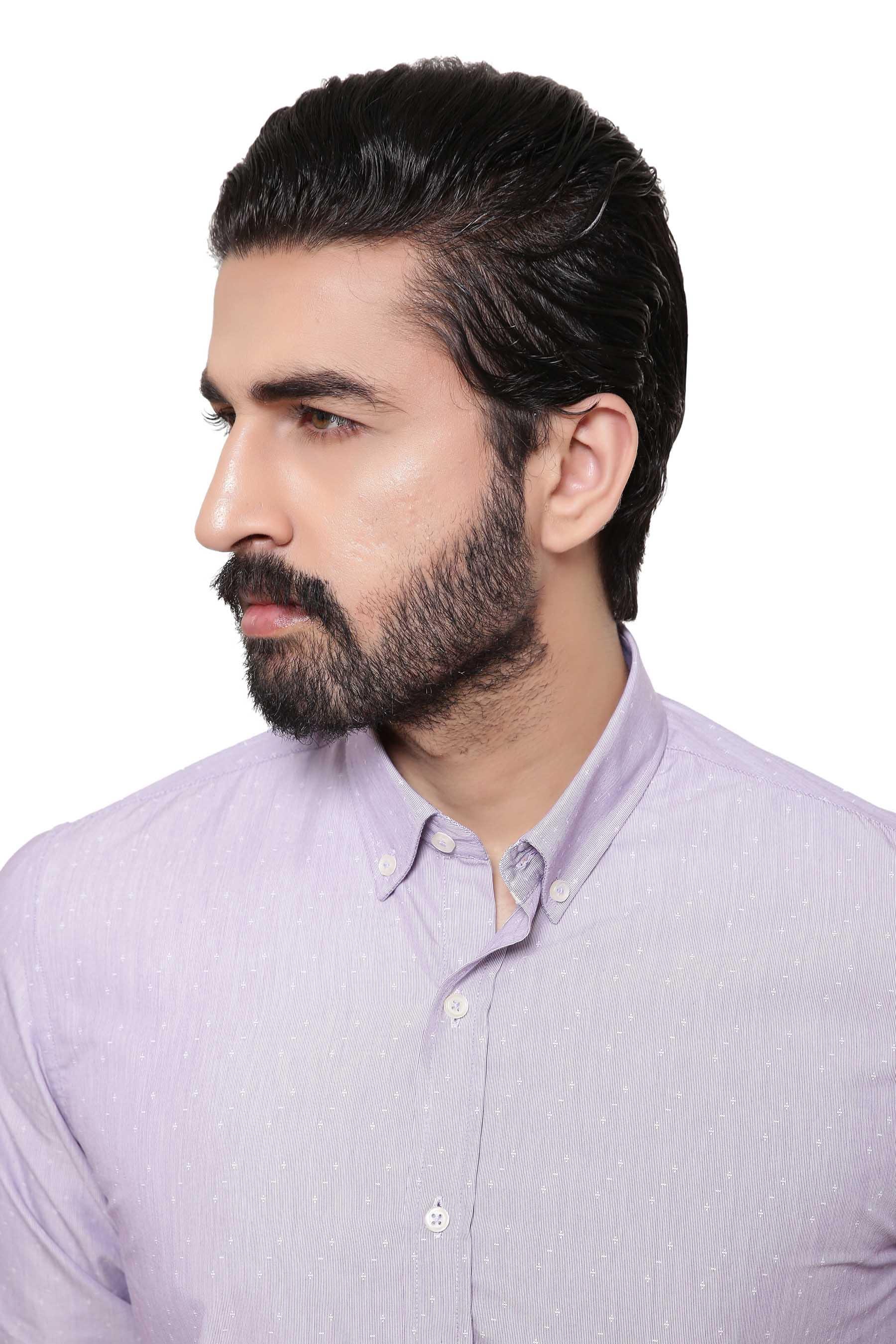 SMART SHIRT BUTTON DOWN FULL SLEEVE LIGHT PURPLE - Image 2