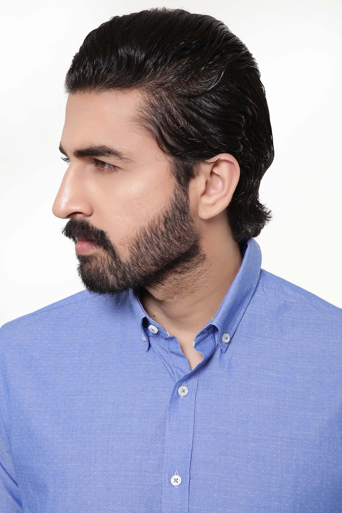 SMART SHIRT BUTTON DOWN FULL SLEEVE BLUE - Image 2