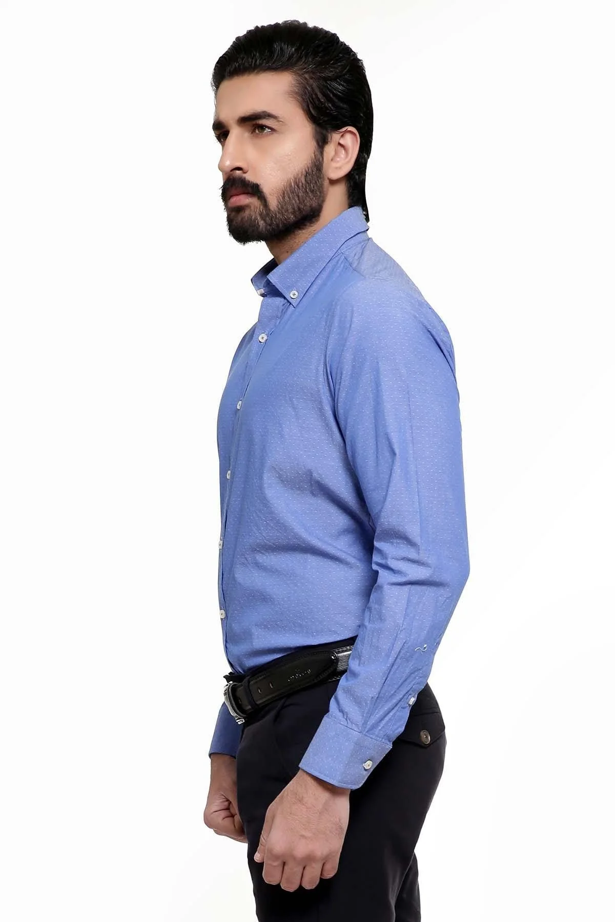 SMART SHIRT BUTTON DOWN FULL SLEEVE BLUE - Image 3